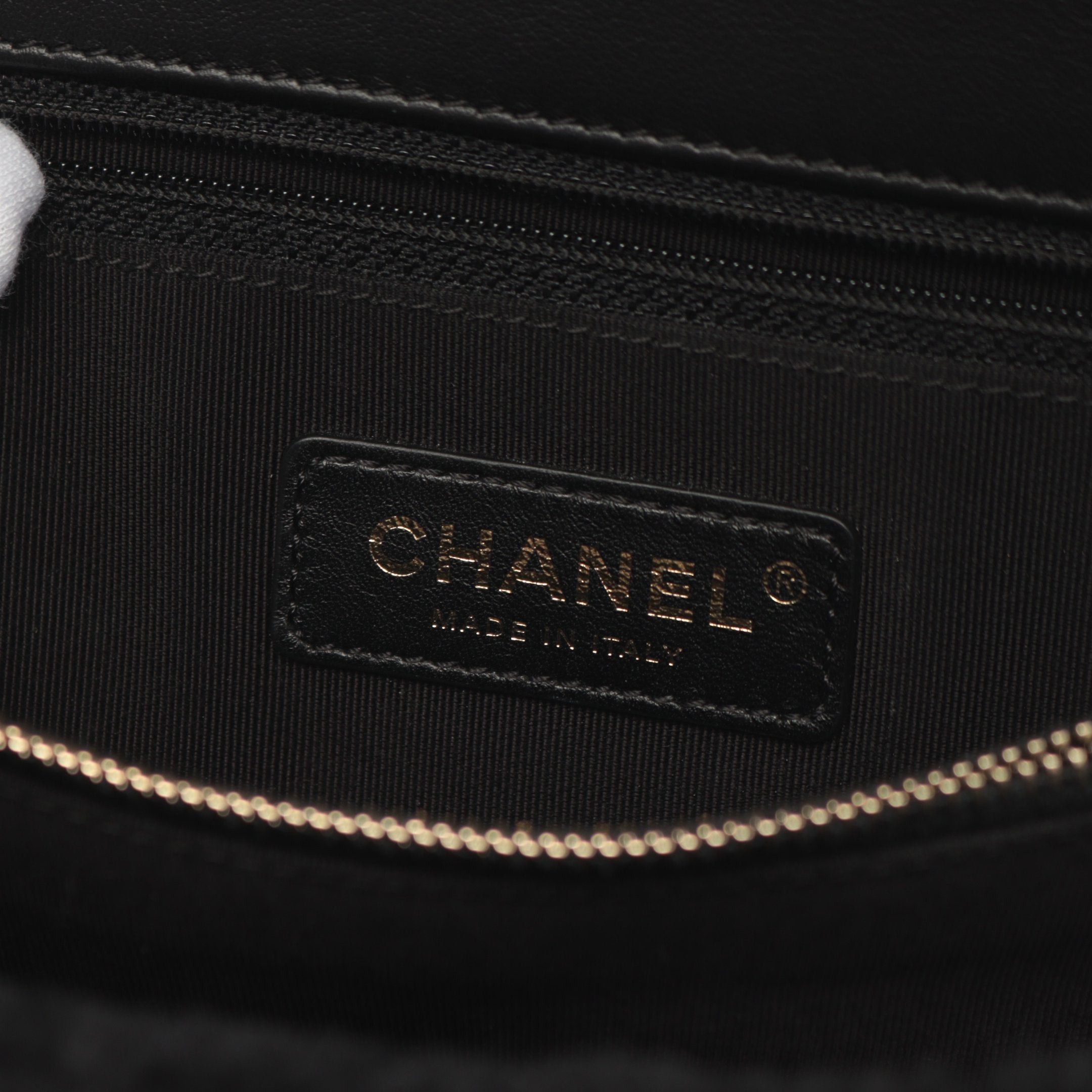 Chanel Coco Handle Top Flap Bag Matelasse Handbag Mouton Black Gold Hardware