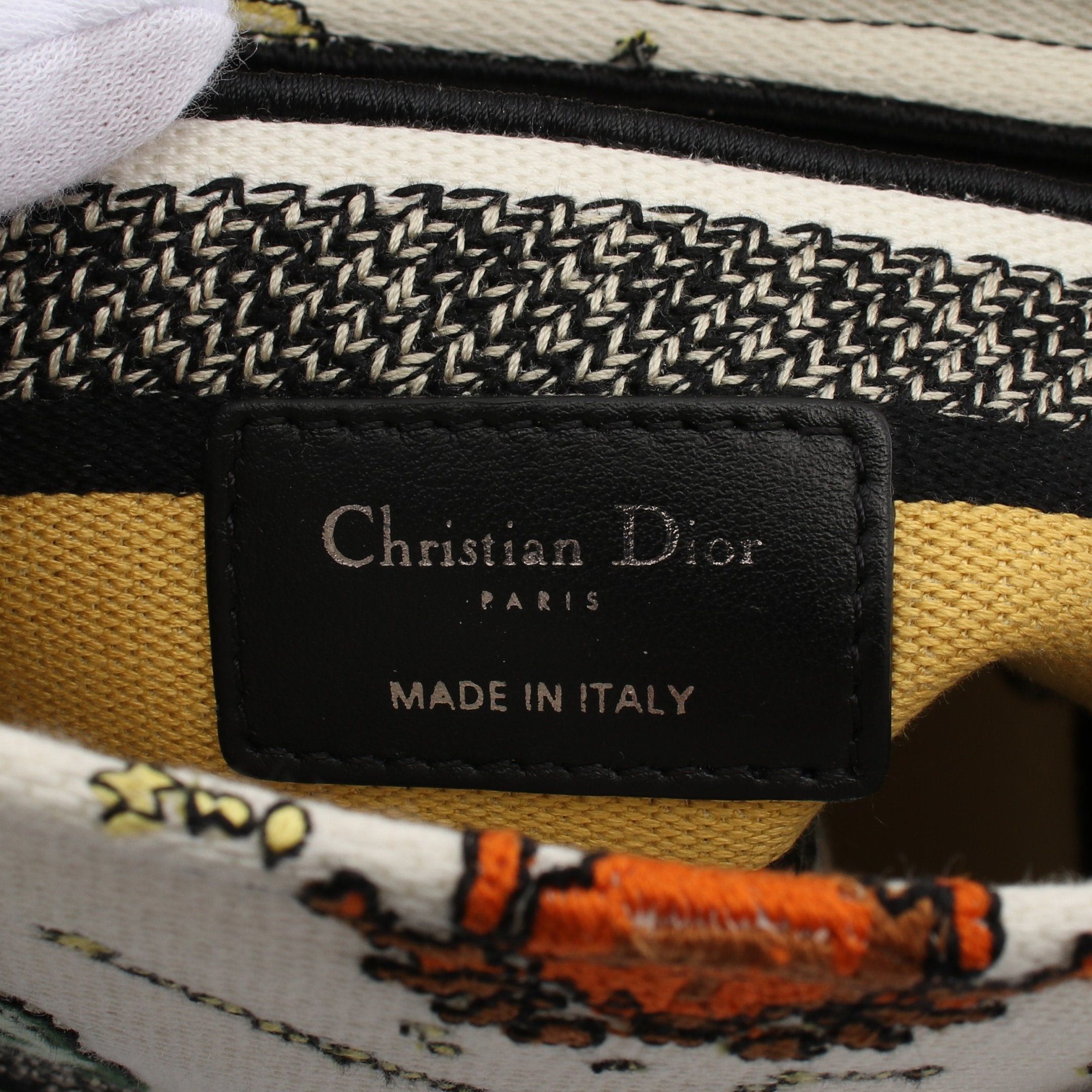 Dior Dior Lady Medium Handbag Canvas White Multicolor Size ONE SIZE - 4 Thumbnail