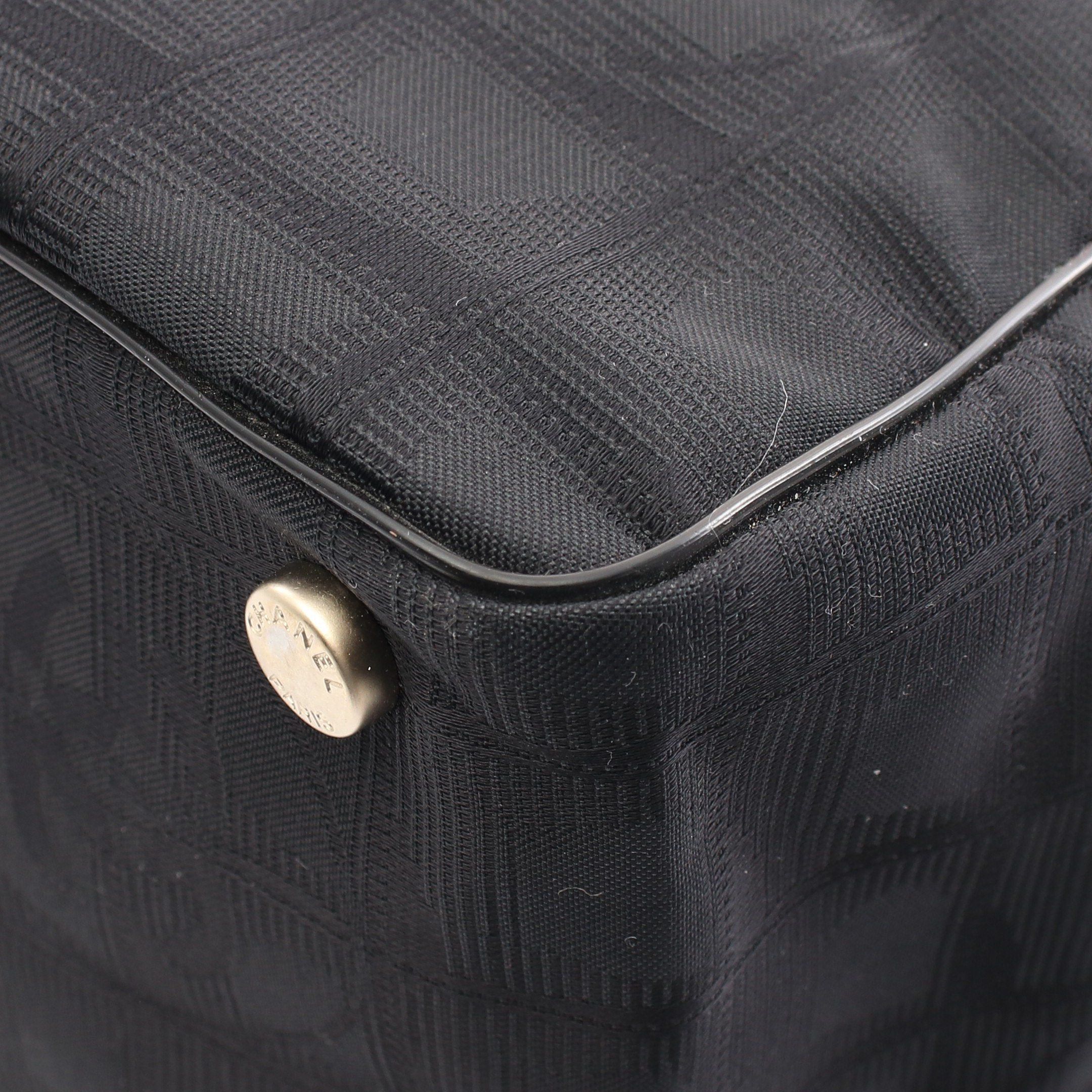 Chanel Chanel New Travel Line Mm Handbag Tote Bag Nylon Canvas Leather Black Gold Hardware Size ONE SIZE - 9 Thumbnail