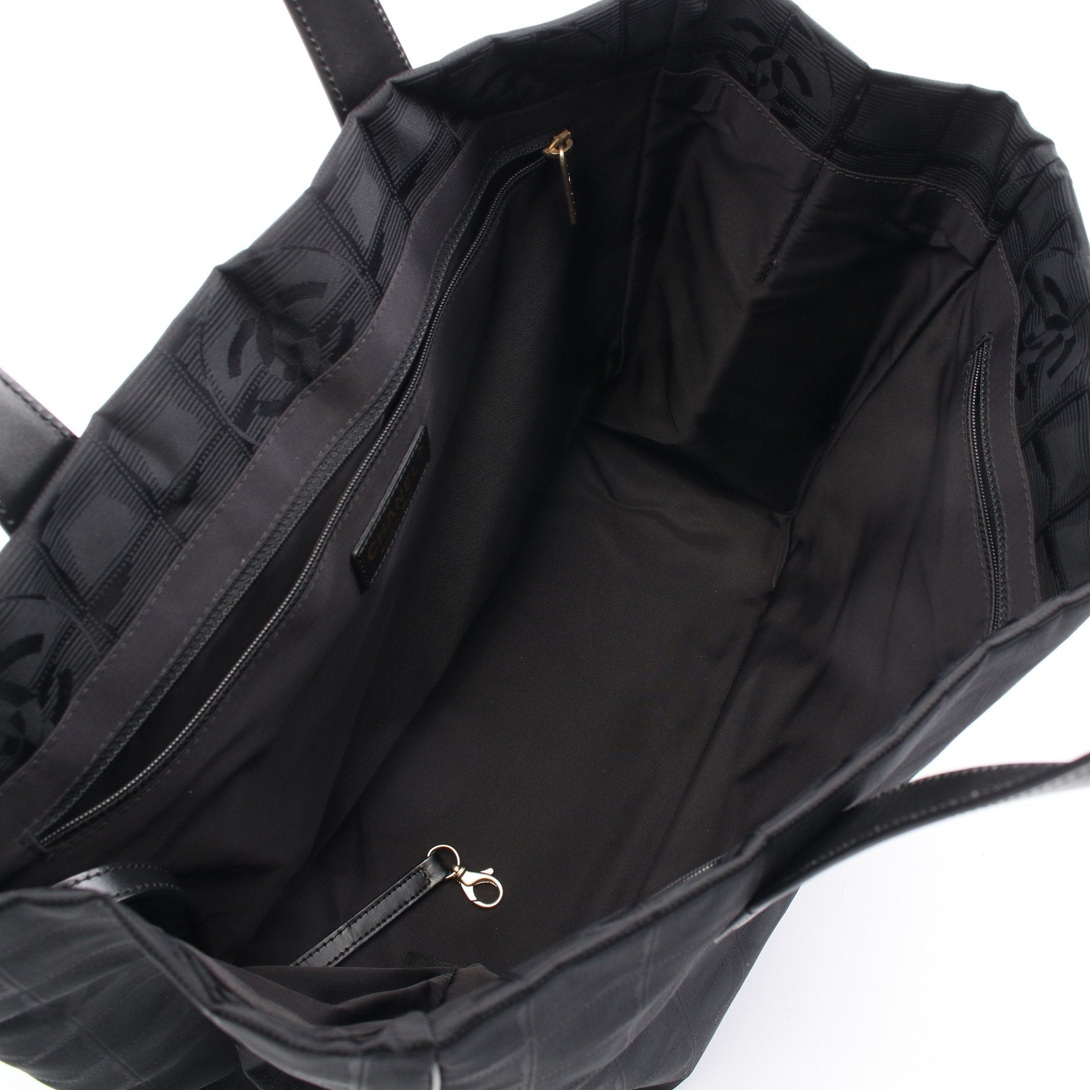 Chanel Chanel New Travel Line Mm Handbag Tote Bag Nylon Canvas Leather Black Gold Hardware Size ONE SIZE - 3 Thumbnail