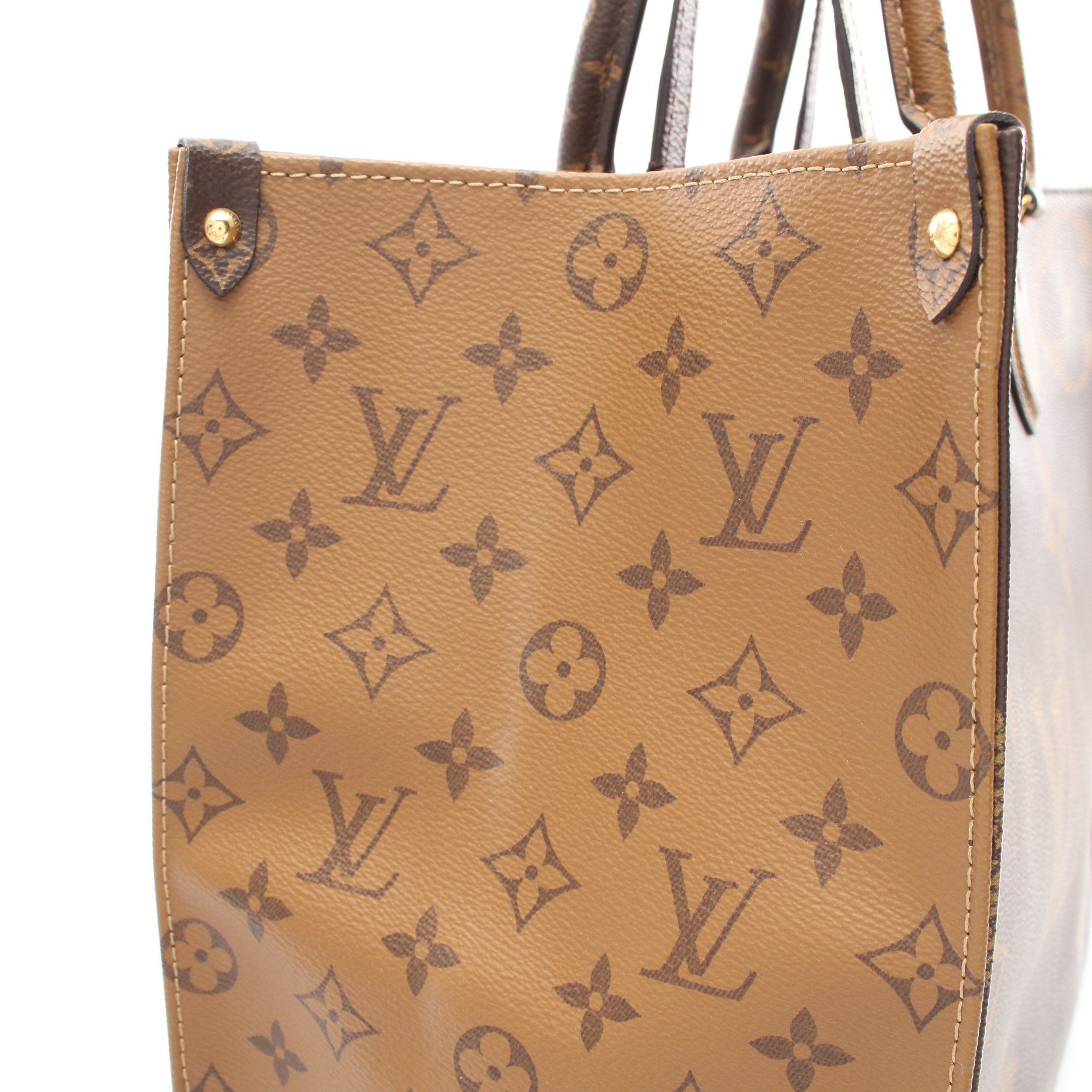 Louis Vuitton Louis Vuitton On-The-Go Gm Monogram Giant Reverse Shoulder Bag Tote Brown Beige Size ONE SIZE - 7 Thumbnail
