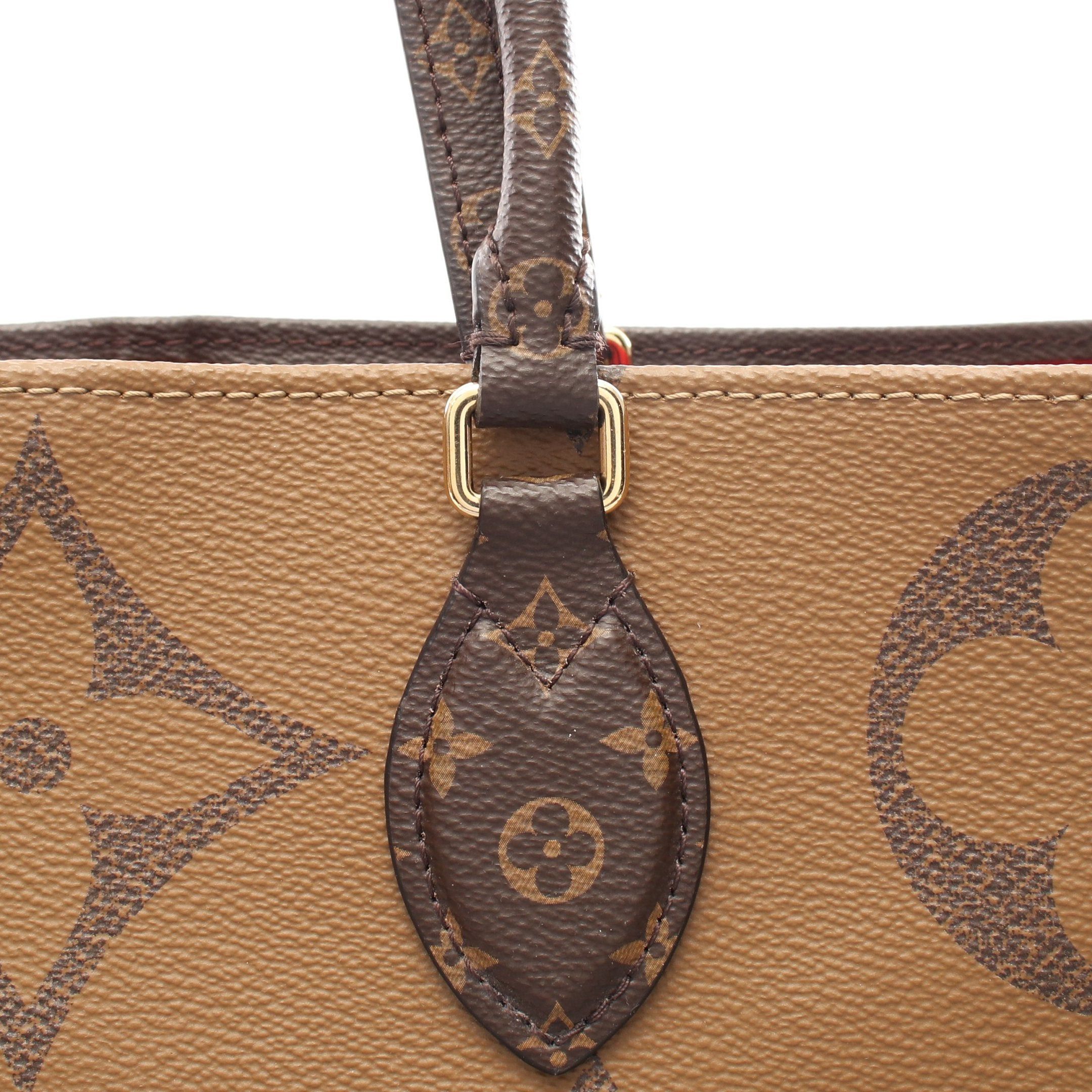 Louis Vuitton Louis Vuitton On-The-Go Gm Monogram Giant Reverse Shoulder Bag Tote Brown Beige Size ONE SIZE - 8 Thumbnail