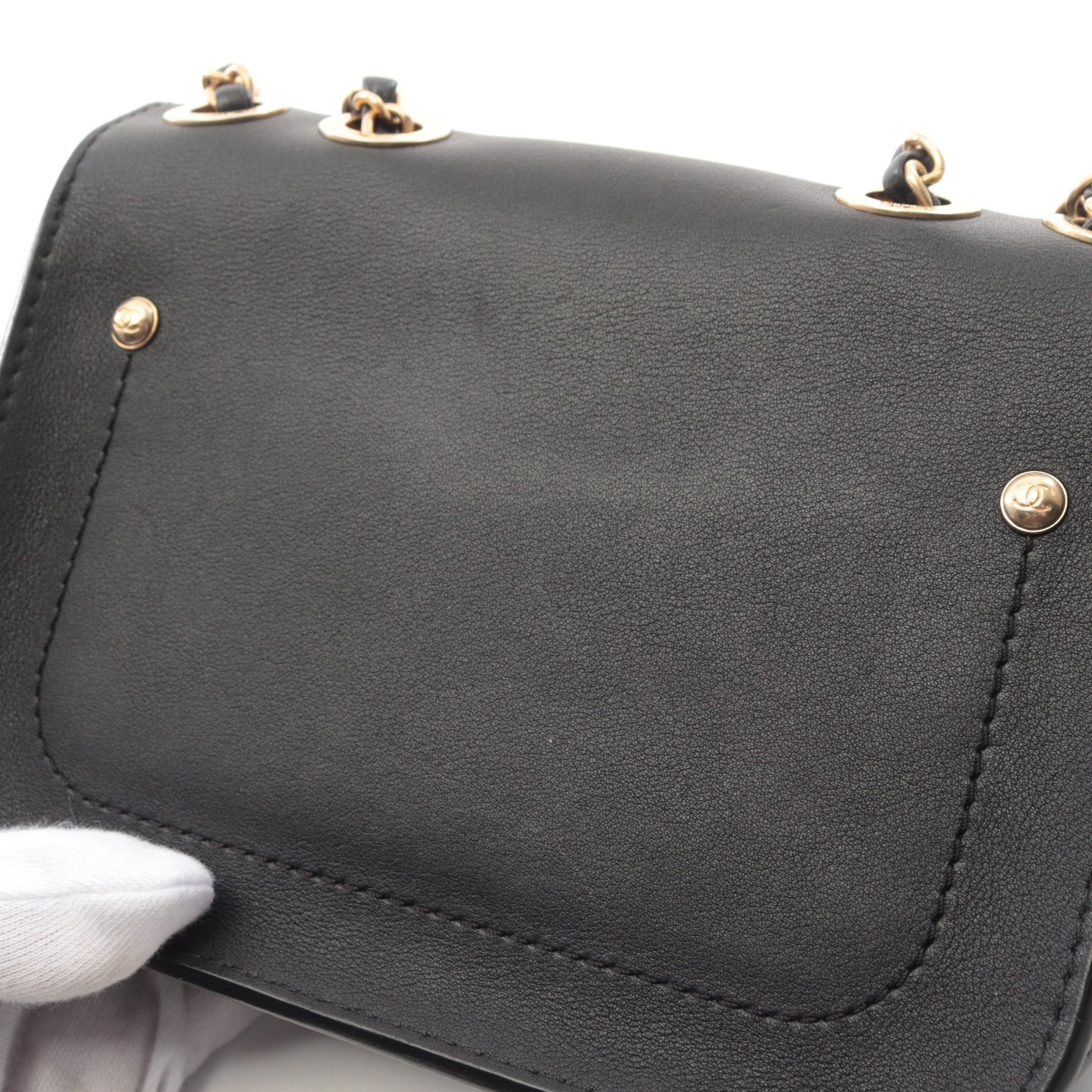 Chanel Chanel Matelasse Chain Shoulder Bag Leather Black Gold Hardware Size ONE SIZE - 8 Thumbnail