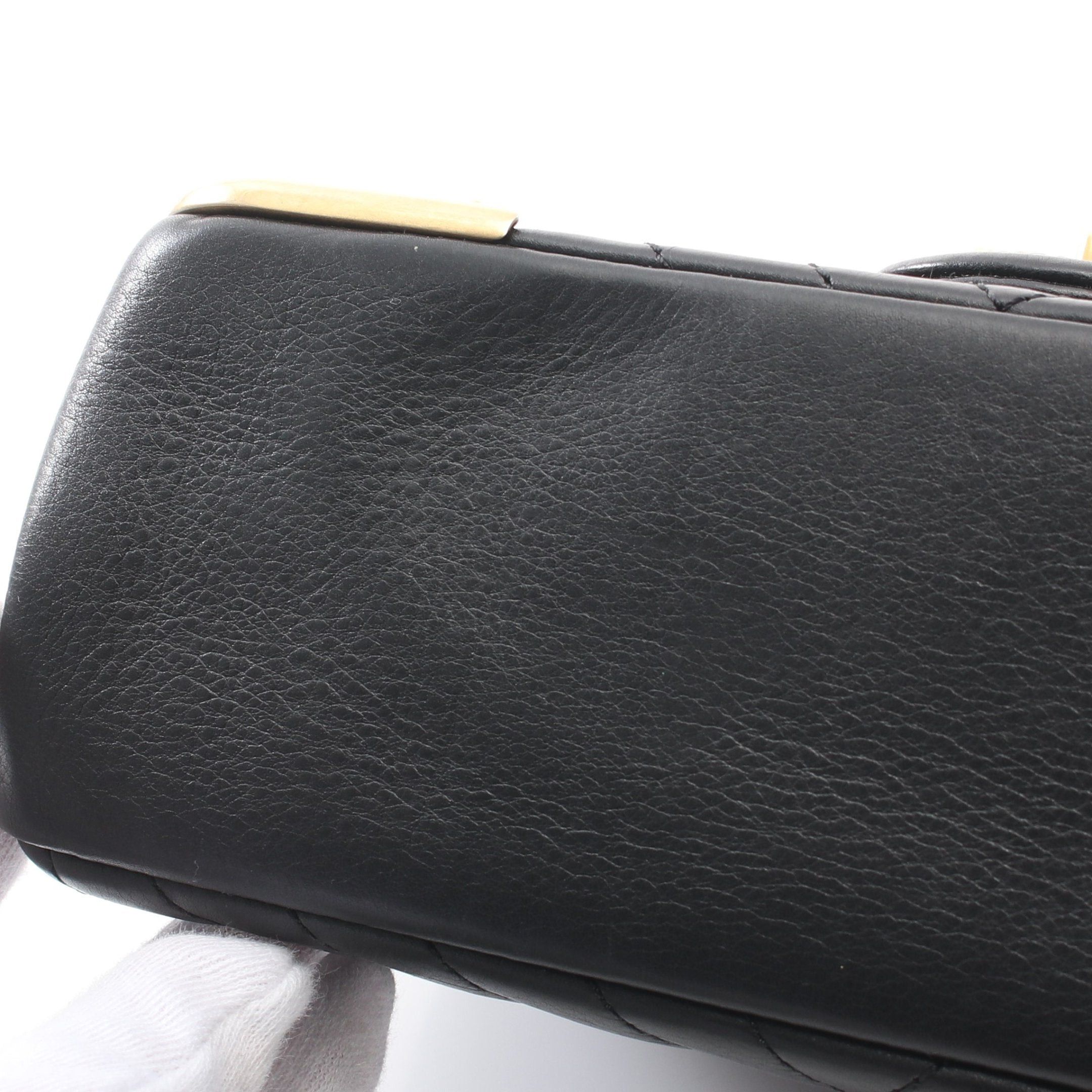 Chanel Chanel V-Stitch Double Chain Shoulder Bag Lambskin Black Gold Hardware Size ONE SIZE - 7 Thumbnail