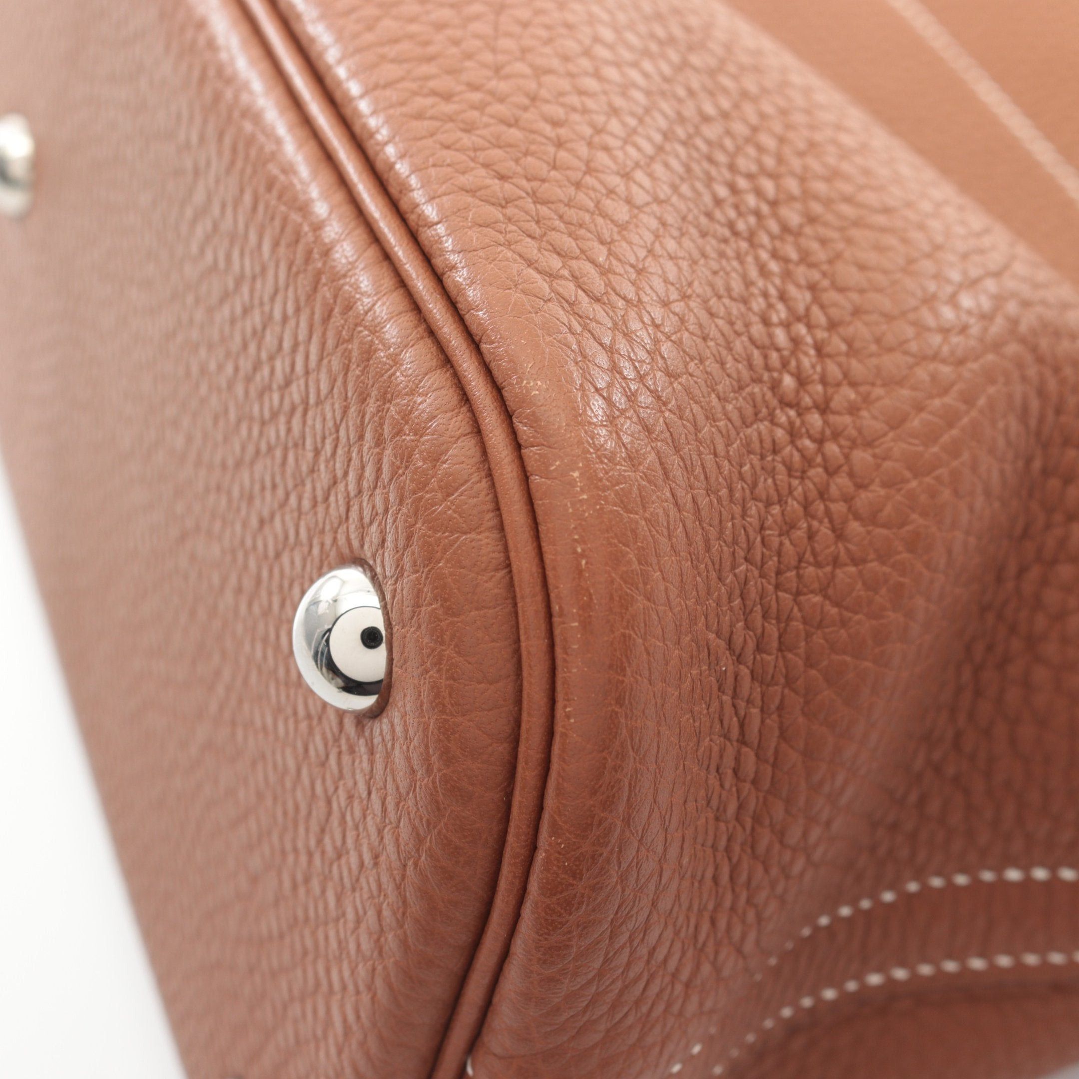Hermes Hermes Bolide 31 Gold Handbag Clemence Leather Brown Silver Hardware X Stamp Size ONE SIZE - 7 Thumbnail