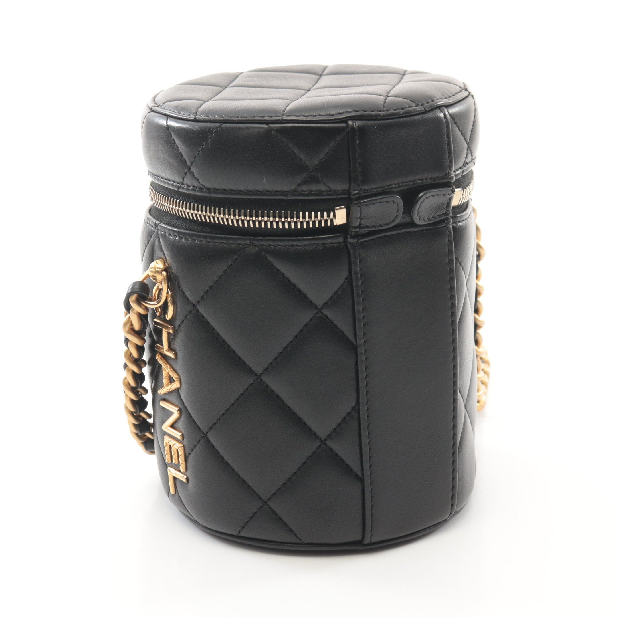 Chanel Chanel Matelasse Vanity Bag Chain Shoulder Lambskin Black Gold Hardware Size ONE SIZE - 2 Thumbnail