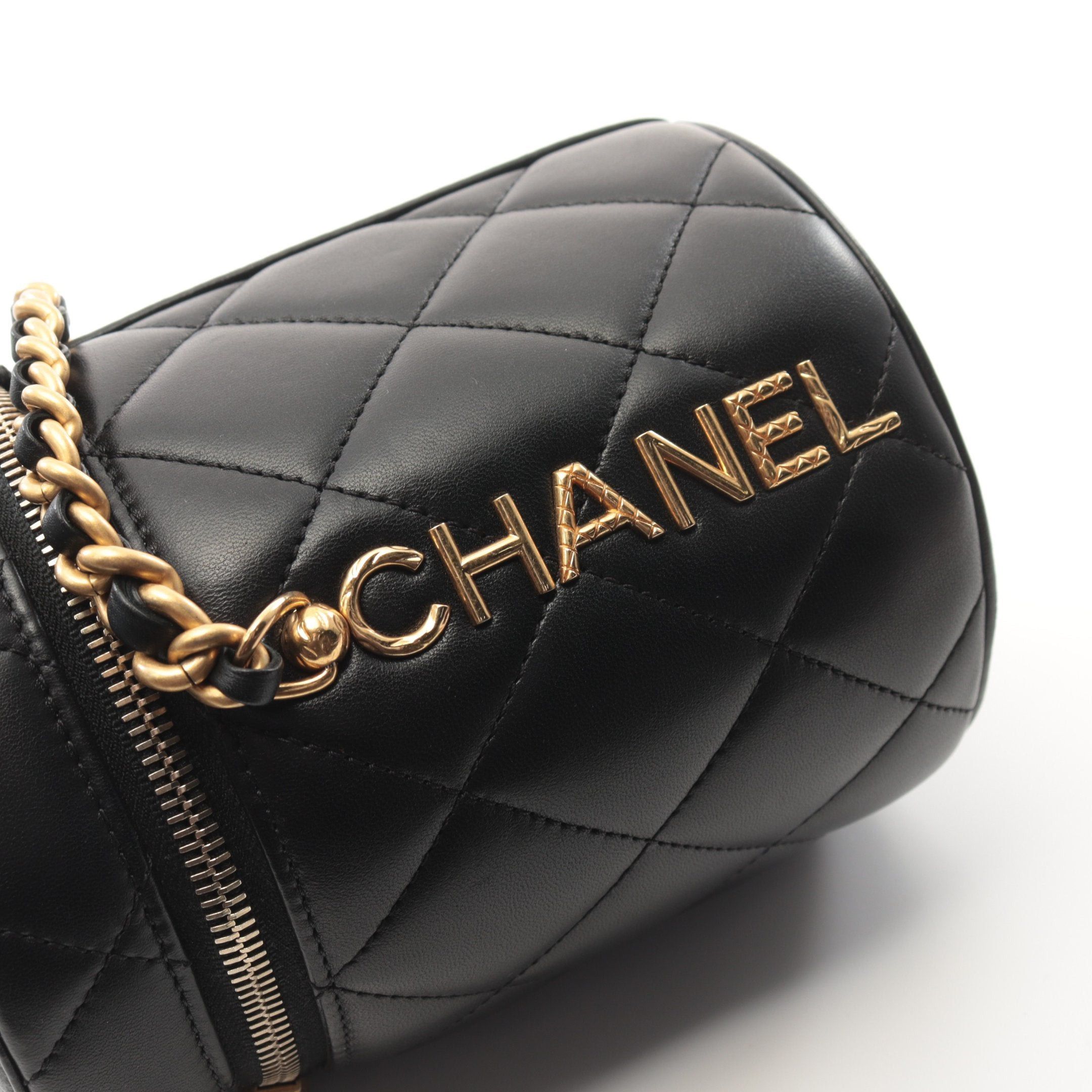 Chanel Chanel Matelasse Vanity Bag Chain Shoulder Lambskin Black Gold Hardware Size ONE SIZE - 8 Thumbnail