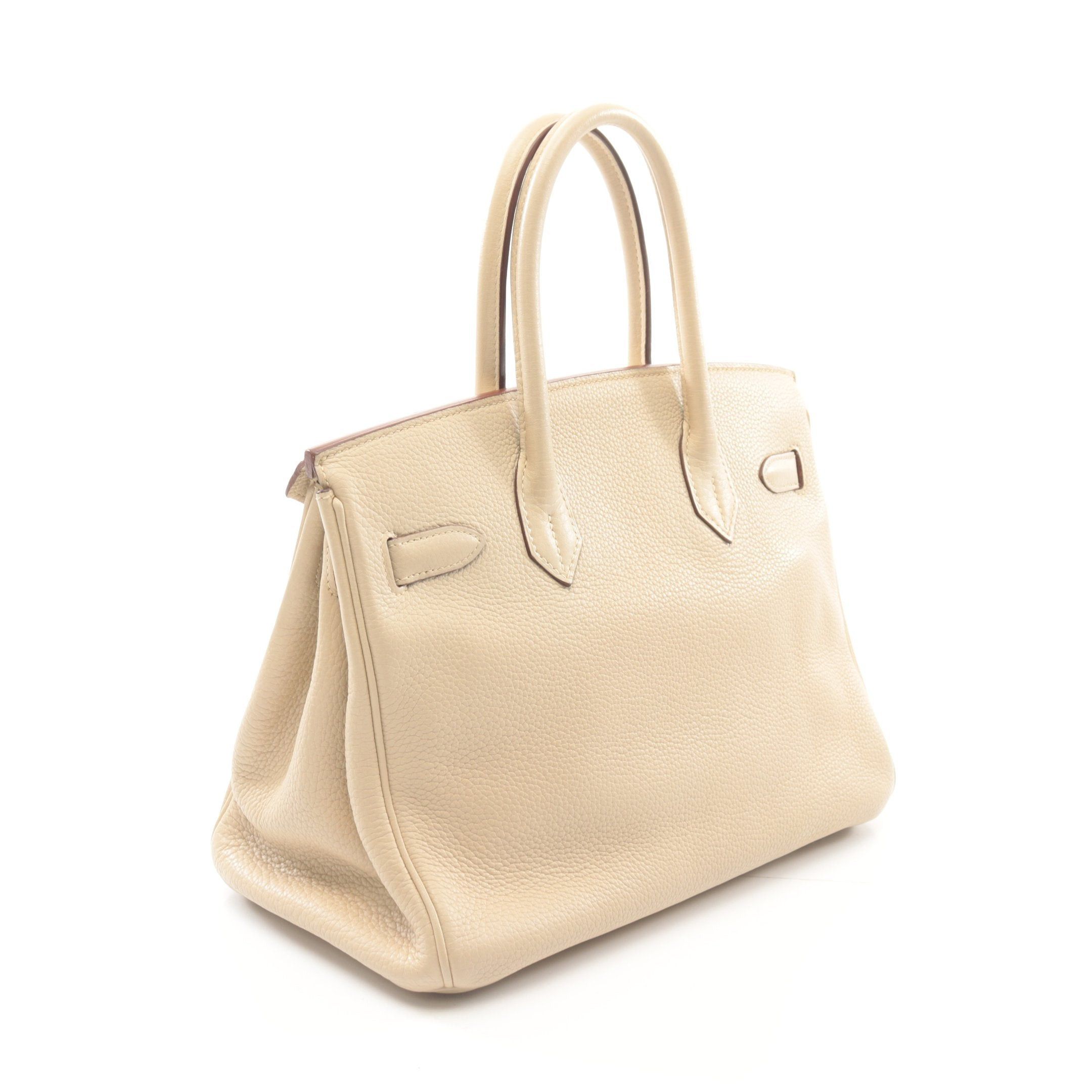 Hermes Hermes Birkin 30 Parshman Handbag Clemence Leather Ivory Silver Hardware Stamp Size ONE SIZE - 2 Thumbnail