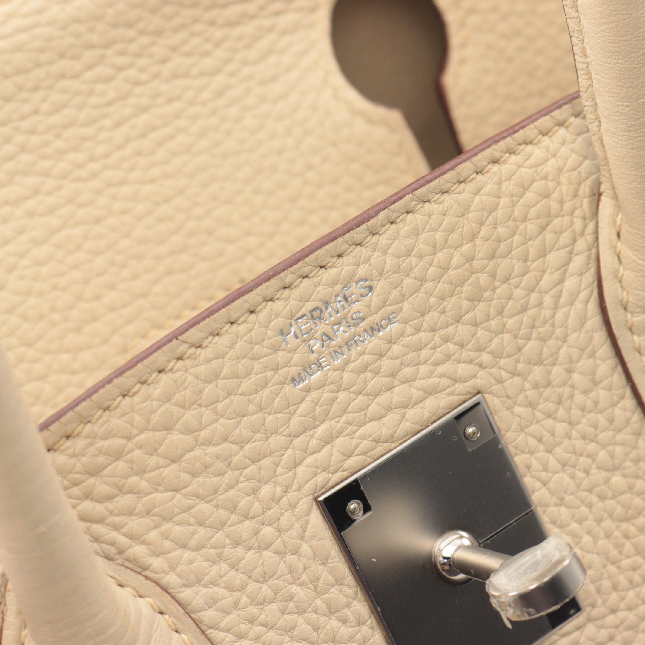 Hermes Hermes Birkin 30 Parshman Handbag Clemence Leather Ivory Silver Hardware Stamp Size ONE SIZE - 4 Thumbnail