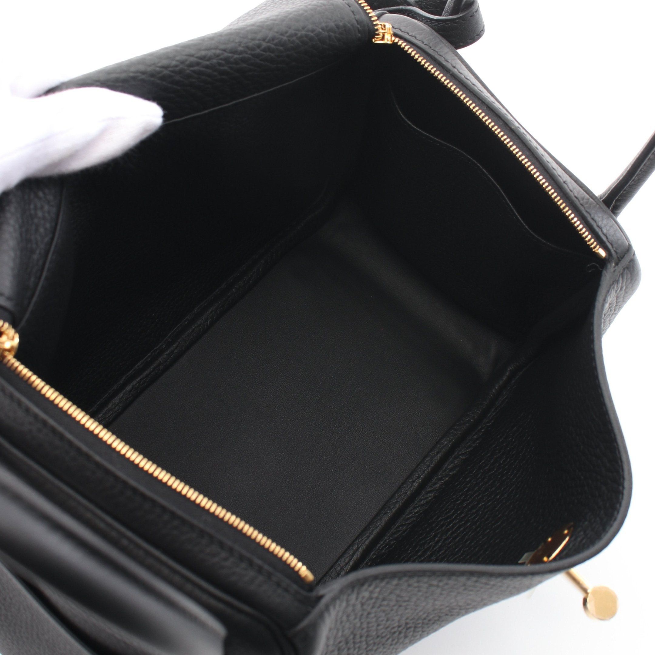 Hermes Hermes Lindy 26 Shoulder Bag Clemence Leather Black Gold Hardware Double Engraved Size ONE SIZE - 3 Thumbnail