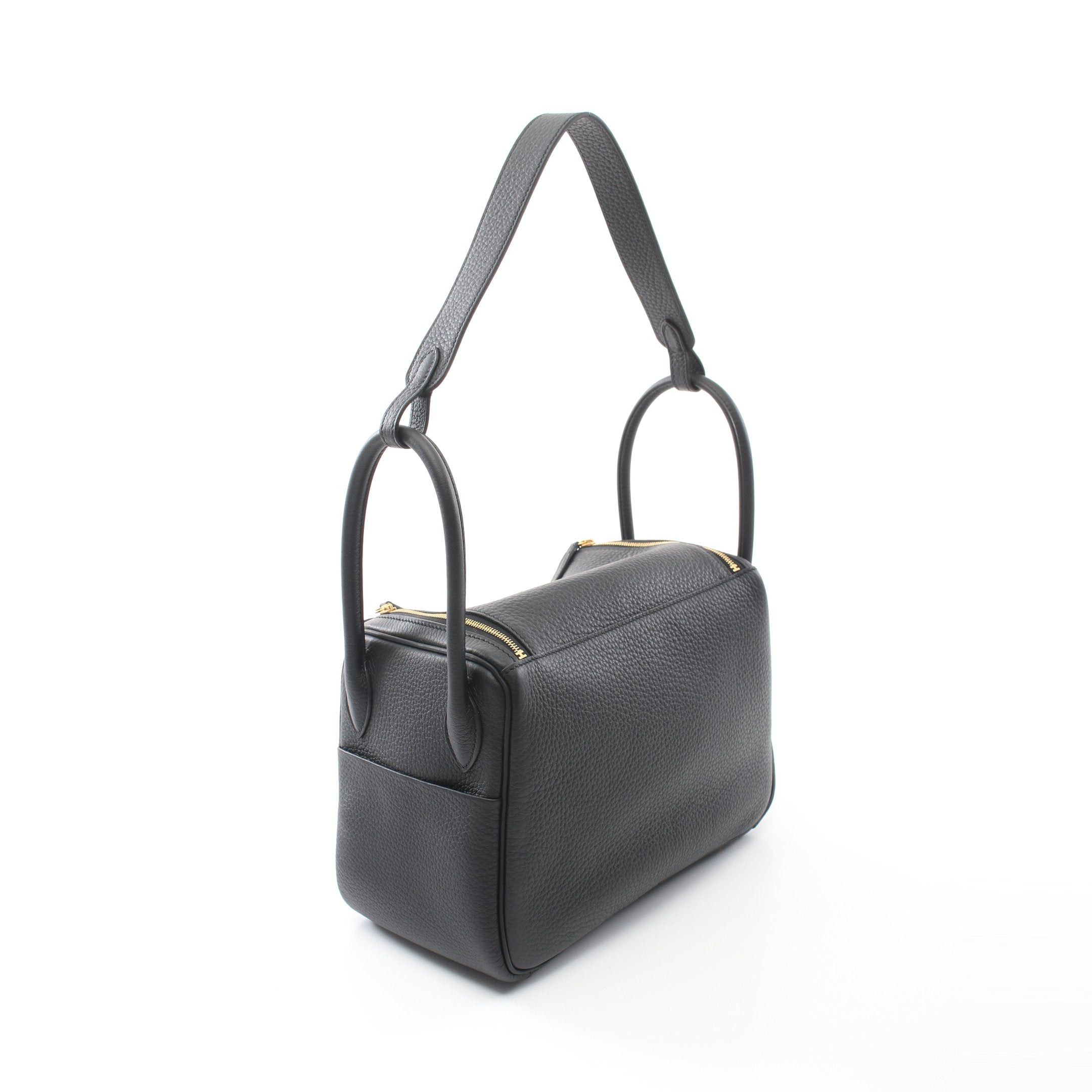Hermes Hermes Lindy 26 Shoulder Bag Clemence Leather Black Gold Hardware Double Engraved Size ONE SIZE - 2 Thumbnail