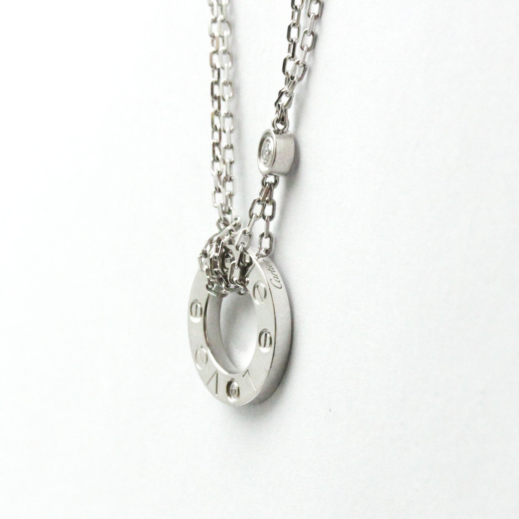 Cartier Love Circle Necklace B7219400 White Gold (18K) Diamond Men