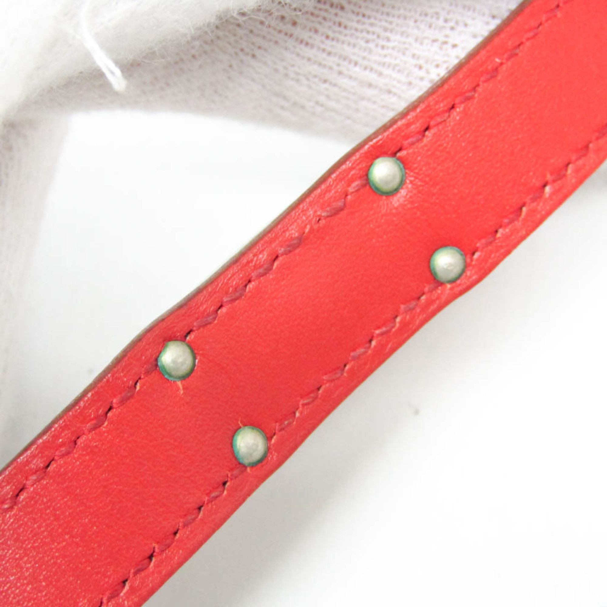 Hermes Hermes Kelly DOUBLE TOUR Leather,Metal Bangle Red Color,Silver Size ONE SIZE - 5 Thumbnail