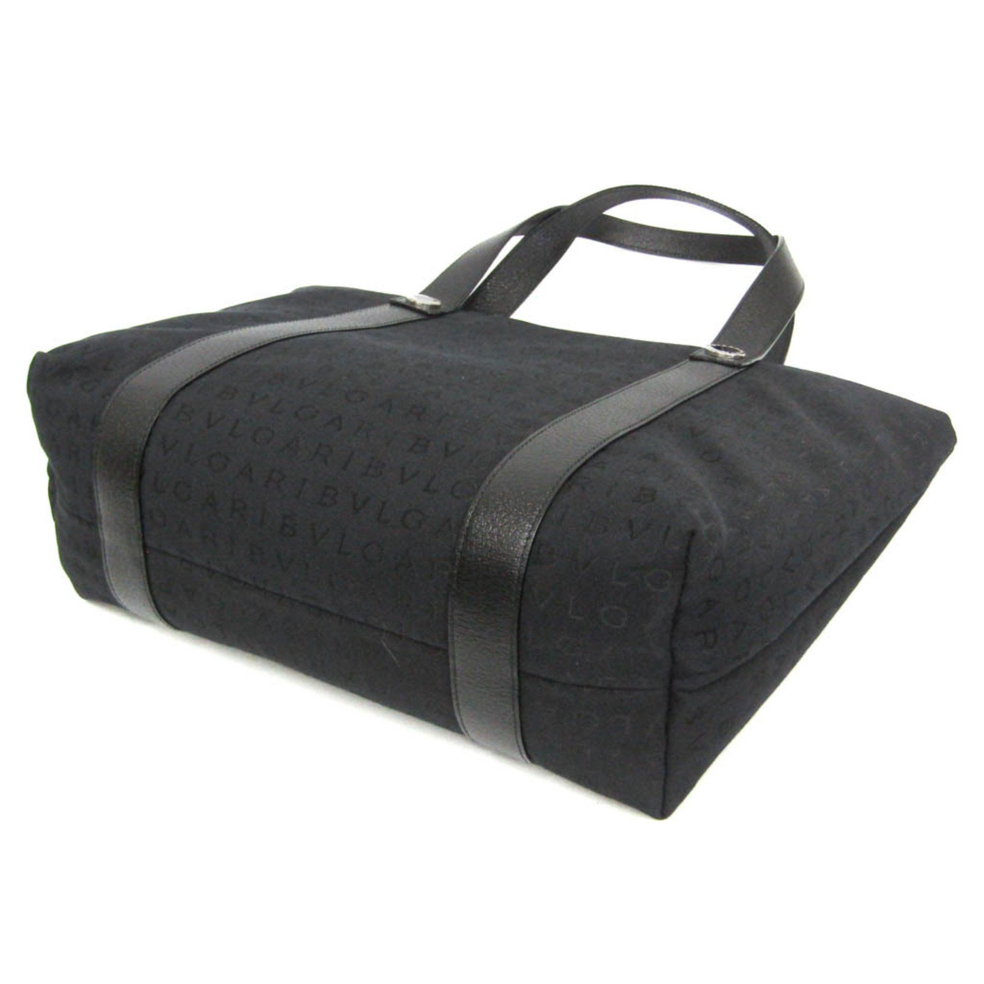 Bvlgari Bvlgari Logomania Women's Canvas,Leather Handbag Black Size ONE SIZE - 2 Thumbnail