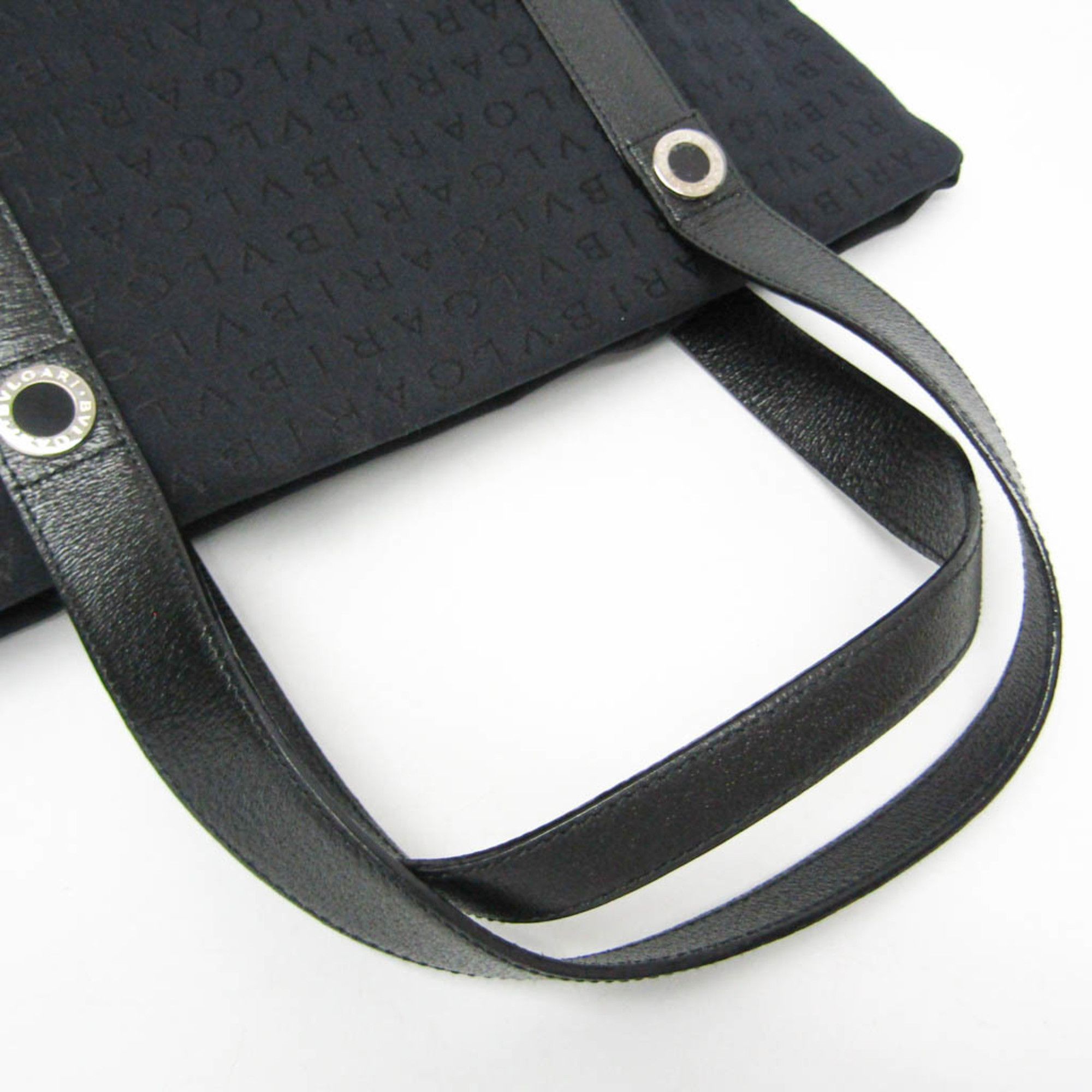 Bvlgari Bvlgari Logomania Women's Canvas,Leather Handbag Black Size ONE SIZE - 6 Thumbnail
