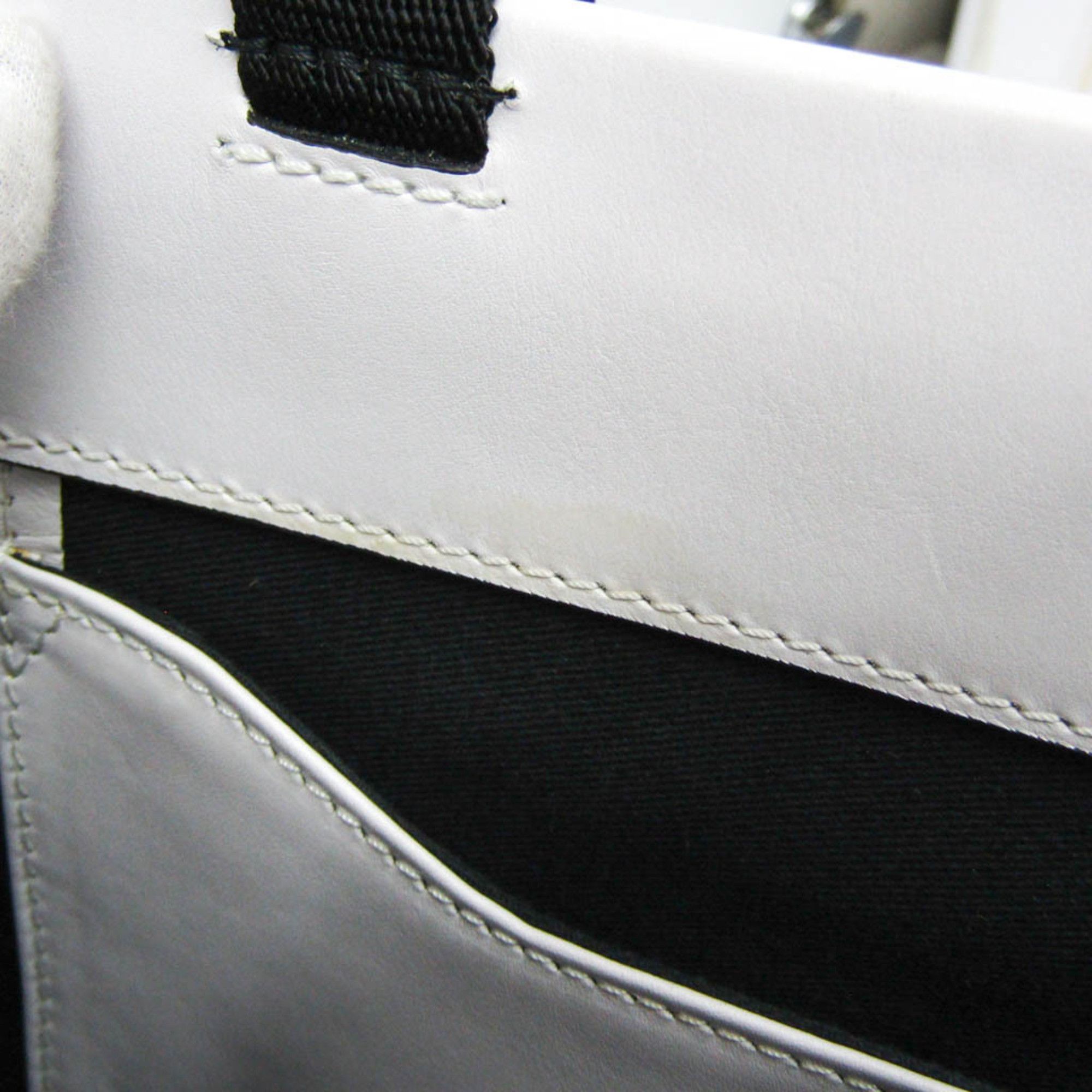 Valentino Valentino Garavani VLTN Shopper Type Women,Men Leather Tote Bag Black,White Size ONE SIZE - 10 Thumbnail