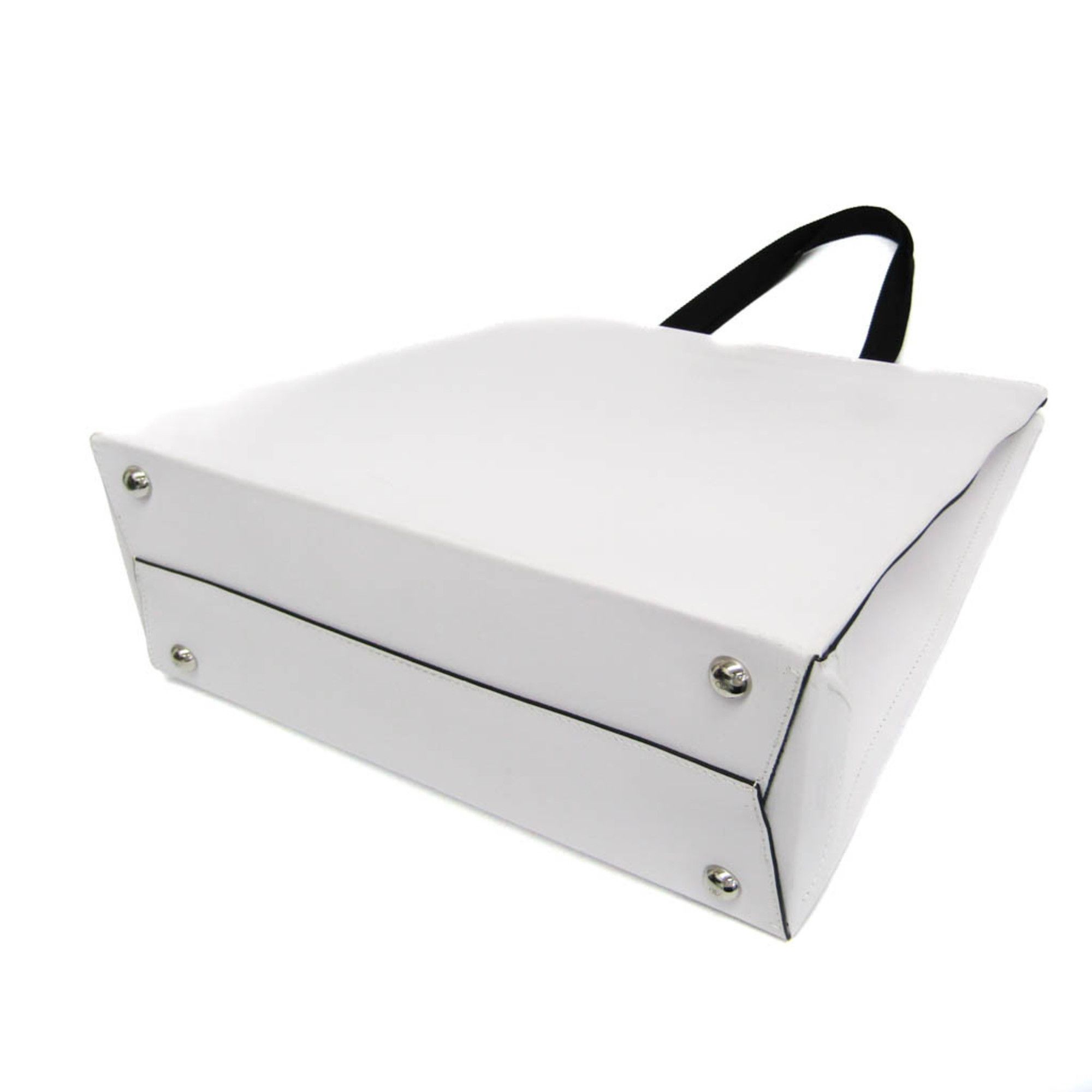 Valentino Valentino Garavani VLTN Shopper Type Women,Men Leather Tote Bag Black,White Size ONE SIZE - 2 Thumbnail