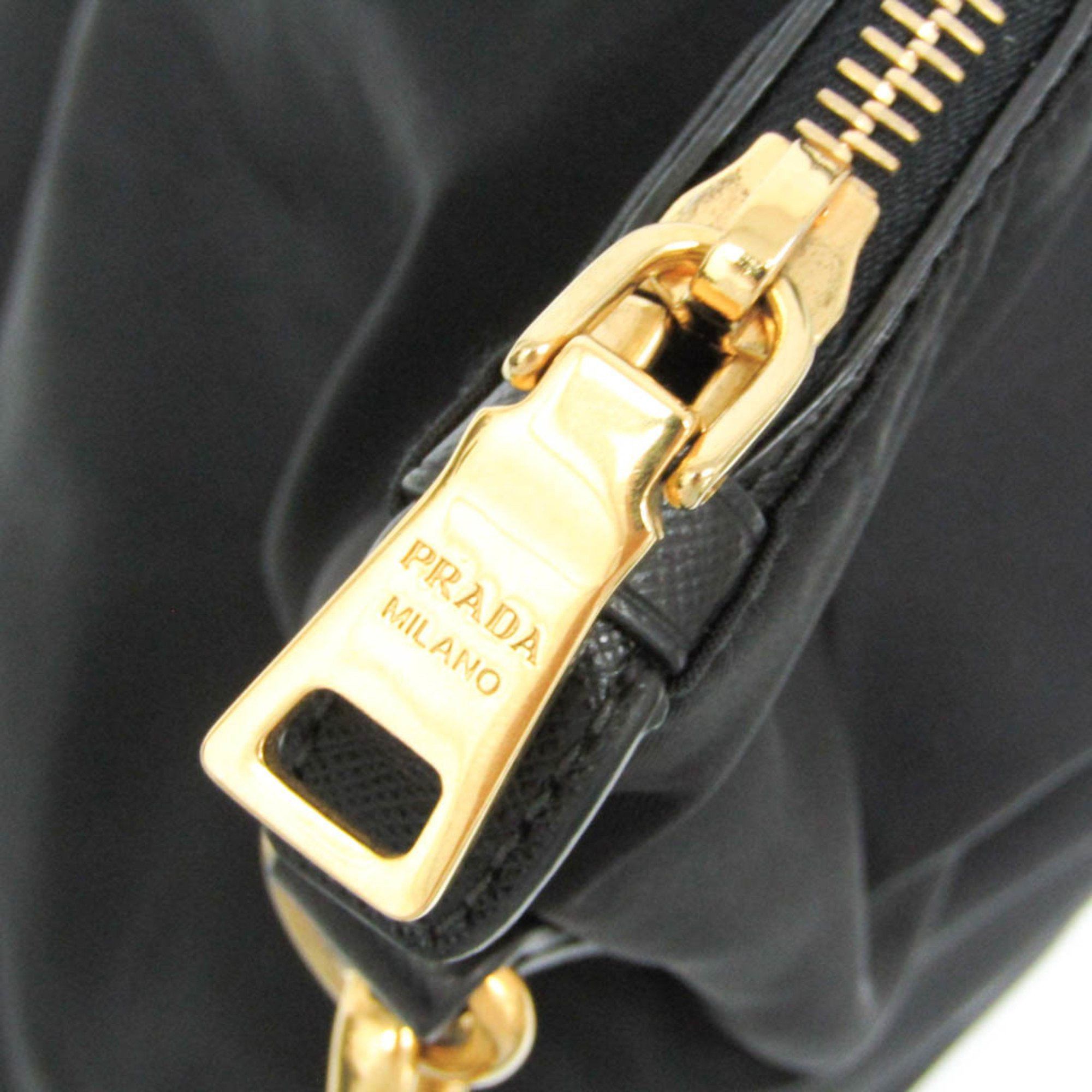 Prada Prada BN2541 Women's Leather,Nylon Handbag,Shoulder Bag Black Size ONE SIZE - 7 Thumbnail