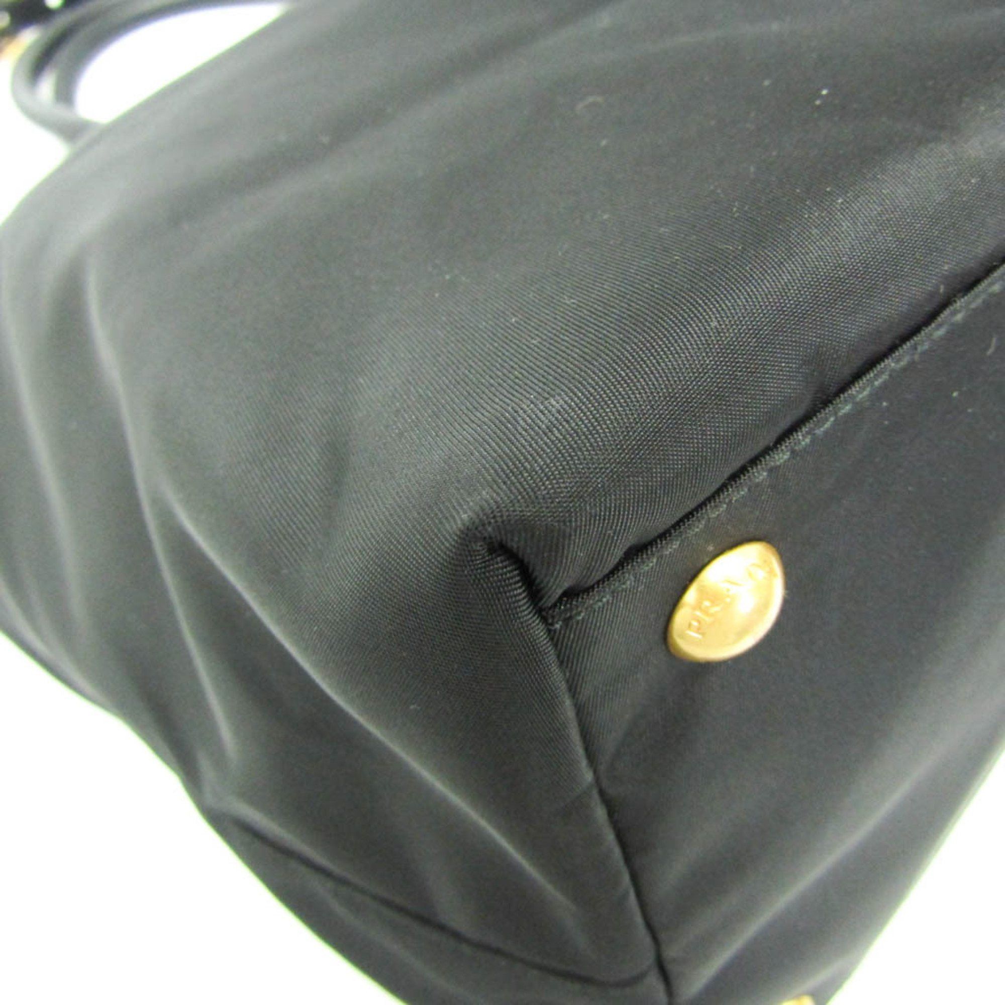 Prada Prada BN2541 Women's Leather,Nylon Handbag,Shoulder Bag Black Size ONE SIZE - 4 Thumbnail