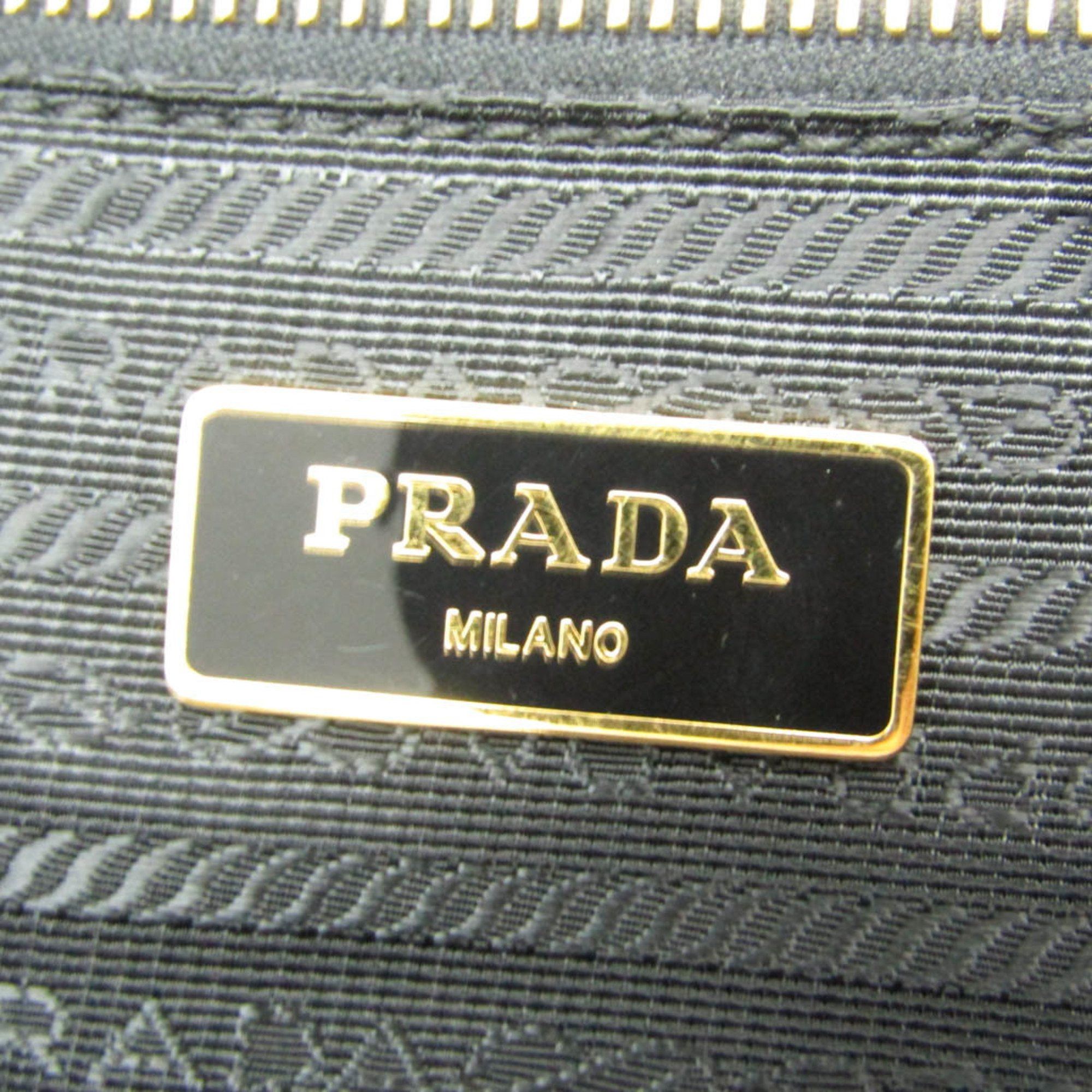 Prada Prada BN2541 Women's Leather,Nylon Handbag,Shoulder Bag Black Size ONE SIZE - 10 Thumbnail