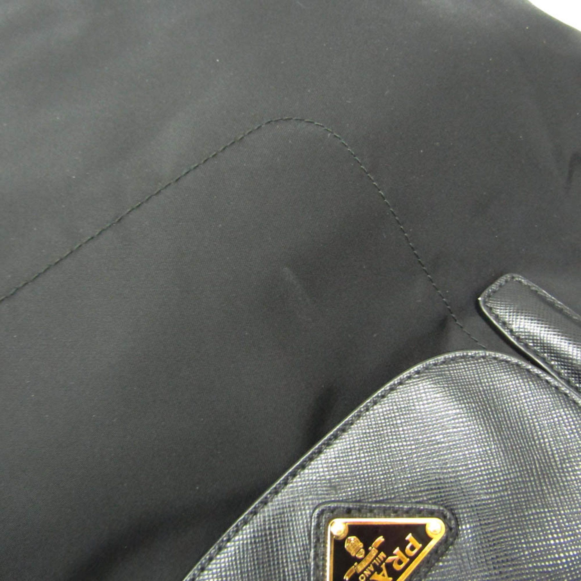 Prada Prada BN2541 Women's Leather,Nylon Handbag,Shoulder Bag Black Size ONE SIZE - 5 Thumbnail