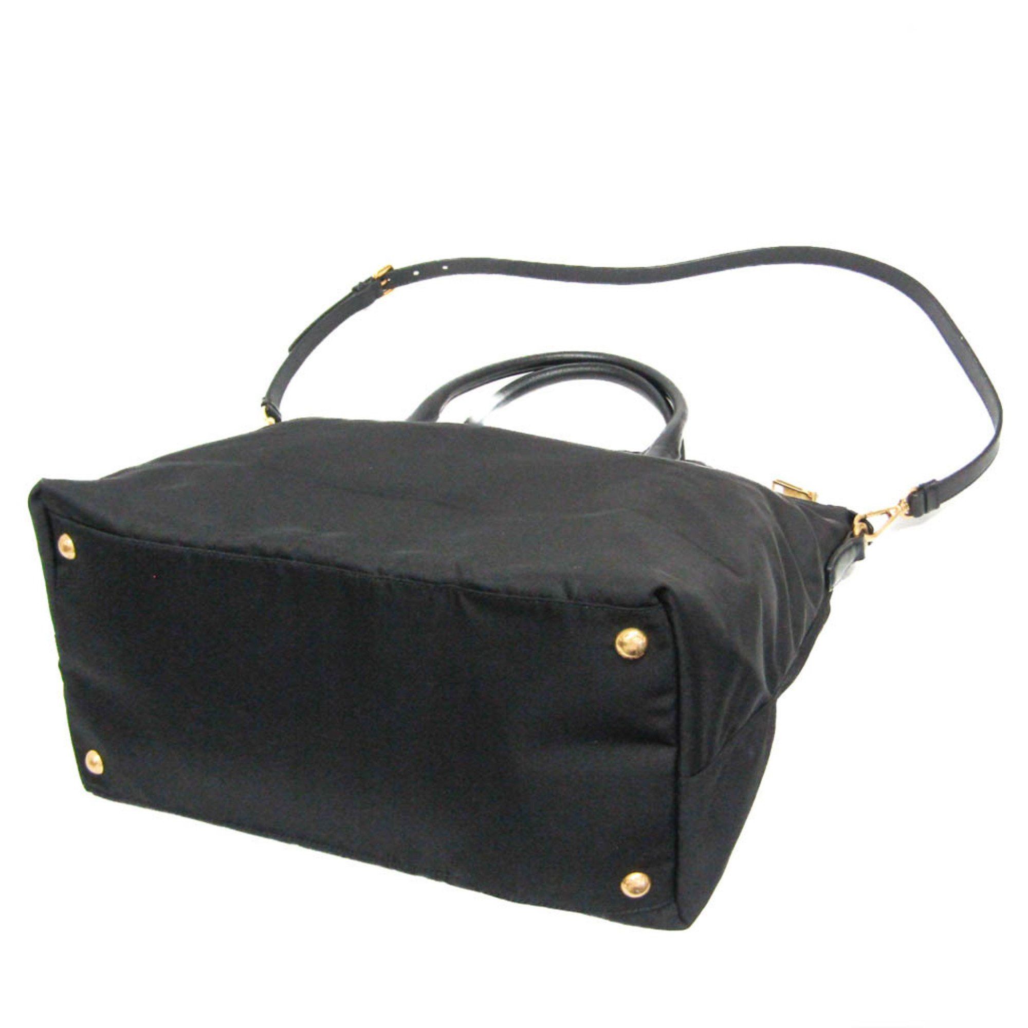 Prada Prada BN2541 Women's Leather,Nylon Handbag,Shoulder Bag Black Size ONE SIZE - 2 Thumbnail