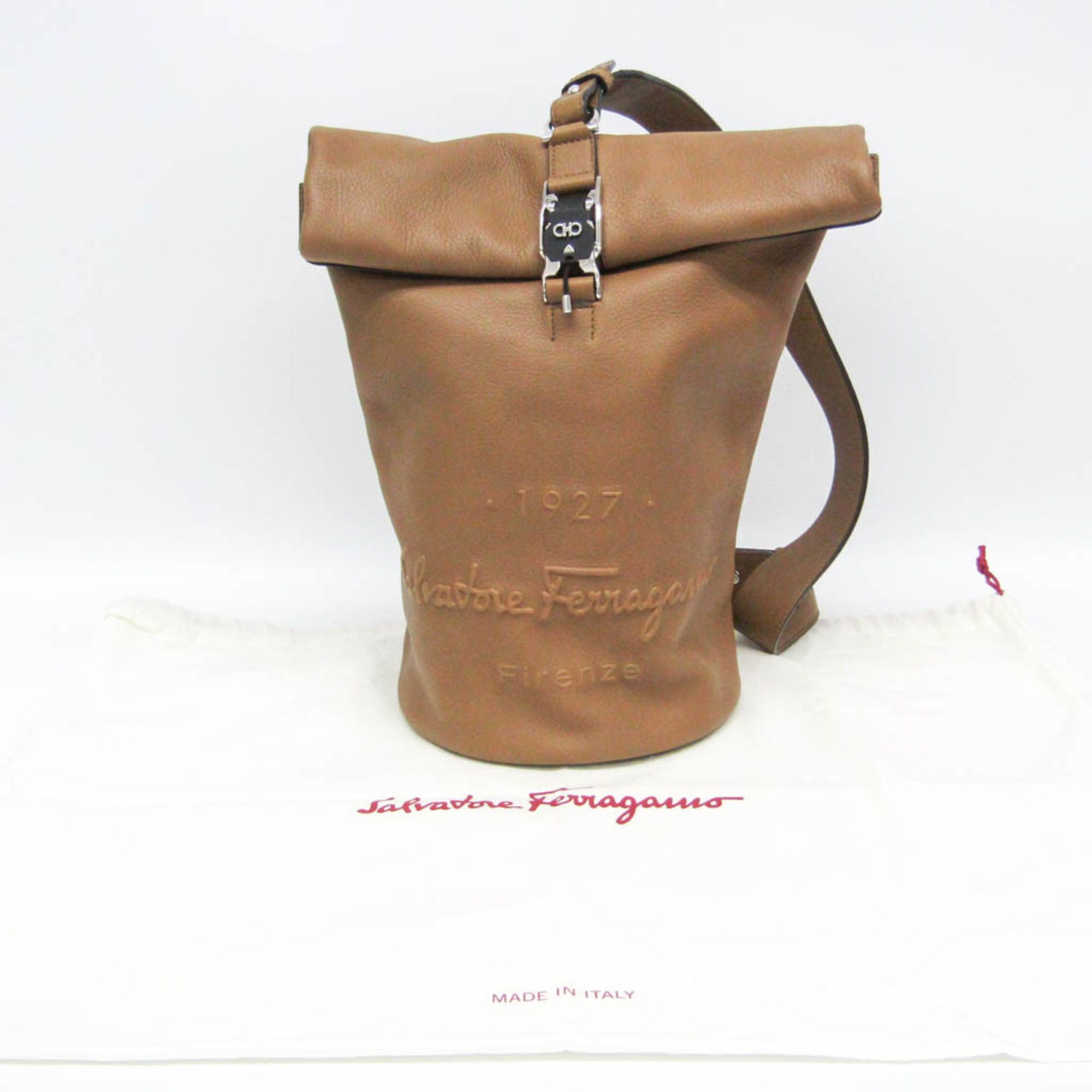 Salvatore Ferragamo Salvatore Ferragamo Gancini Sling Bag GG-241141 Women's Leather Shoulder Bag Brown Size ONE SIZE - 4 Thumbnail
