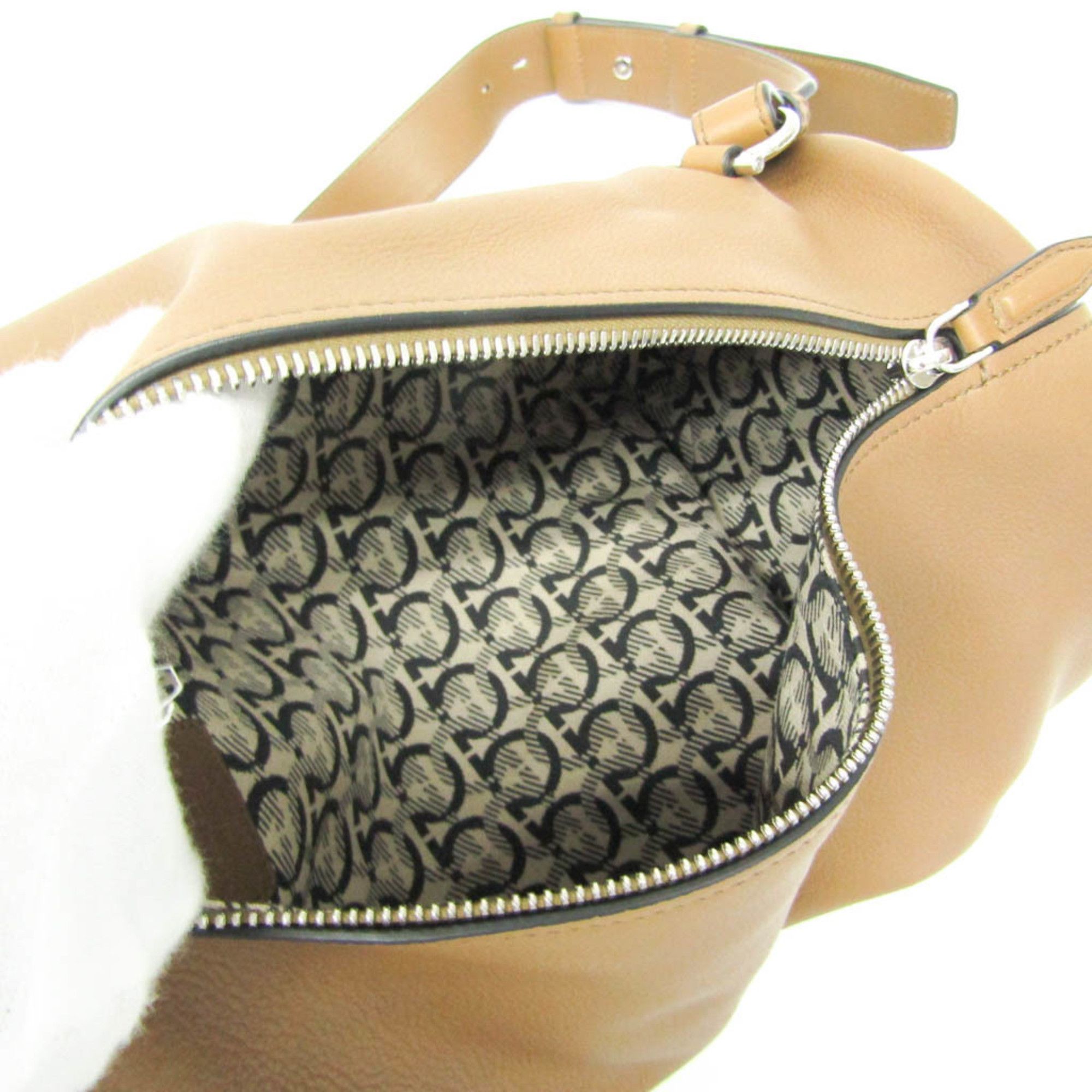 Salvatore Ferragamo Salvatore Ferragamo Gancini Sling Bag GG-241141 Women's Leather Shoulder Bag Brown Size ONE SIZE - 12 Thumbnail