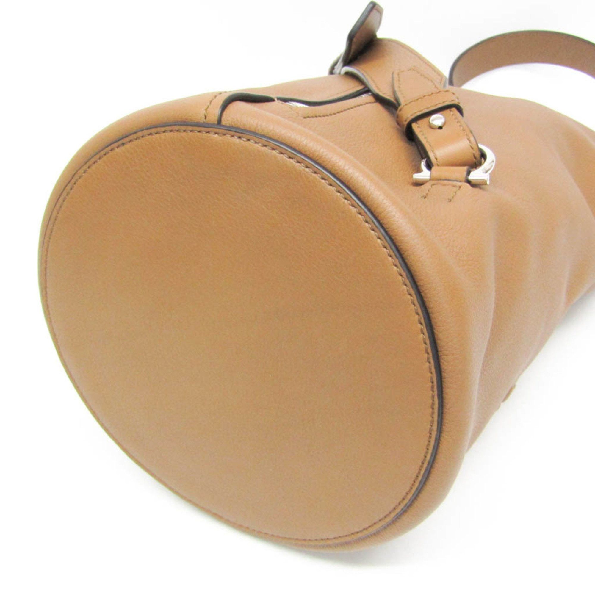 Salvatore Ferragamo Salvatore Ferragamo Gancini Sling Bag GG-241141 Women's Leather Shoulder Bag Brown Size ONE SIZE - 5 Thumbnail