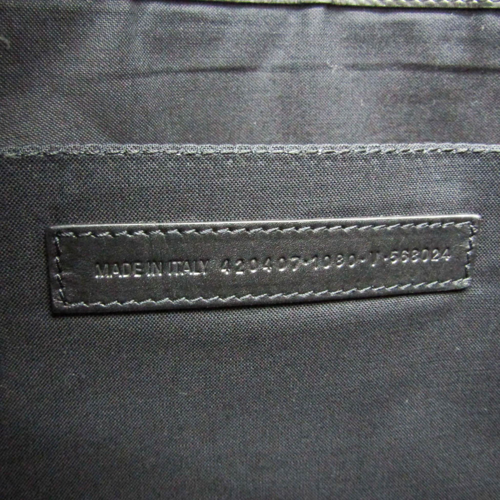 Balenciaga Balenciaga NAVY CLIP M 420407 Women's Canvas,Leather Clutch Bag Black,Cream Size ONE SIZE - 12 Thumbnail