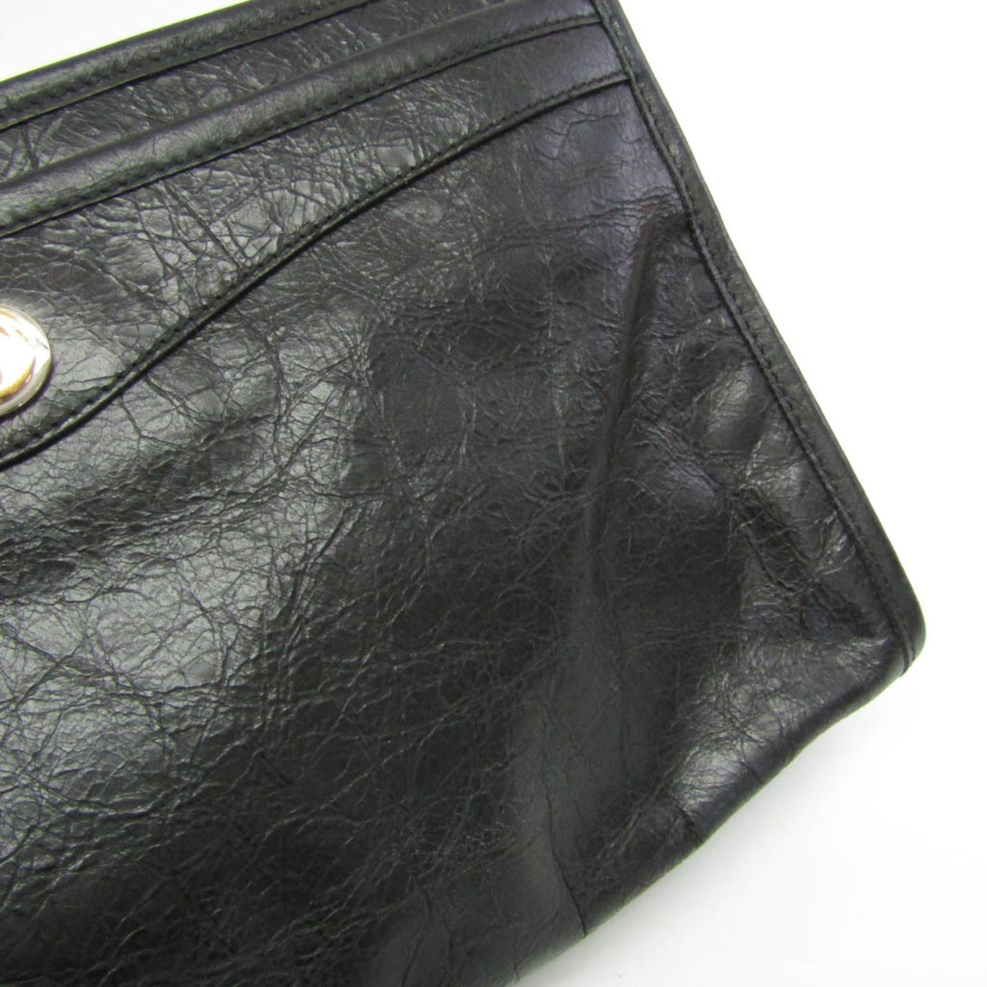 Gucci Gucci Interlocking 575991 Women,Men Leather Clutch Bag Black Size ONE SIZE - 6 Thumbnail