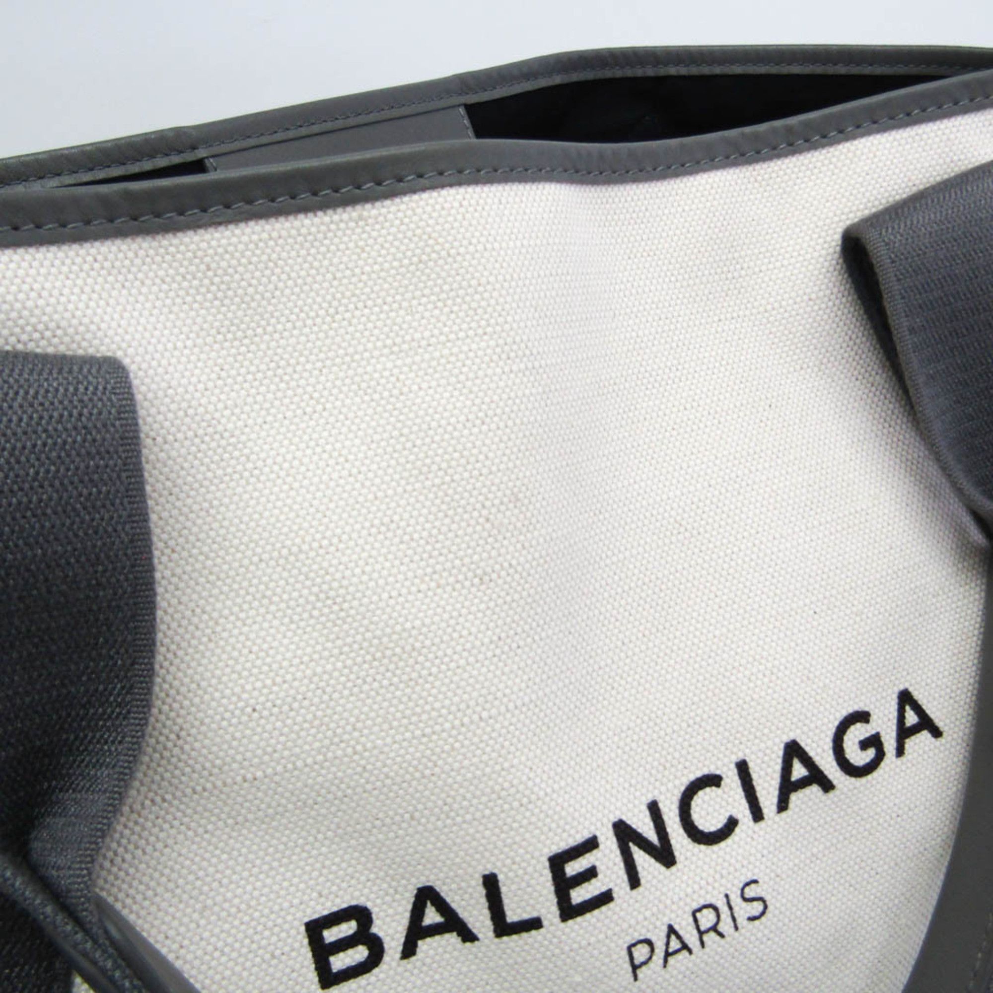 Balenciaga Balenciaga Navy Cabas M 339936 Women's Canvas,Leather Tote Bag Cream,Gray Size ONE SIZE - 10 Thumbnail