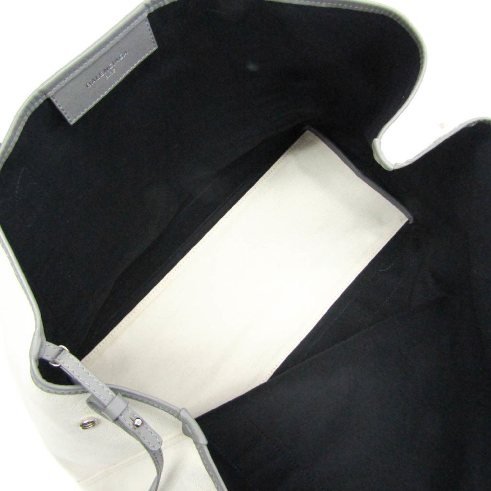 Balenciaga Balenciaga Navy Cabas M 339936 Women's Canvas,Leather Tote Bag Cream,Gray Size ONE SIZE - 3 Thumbnail