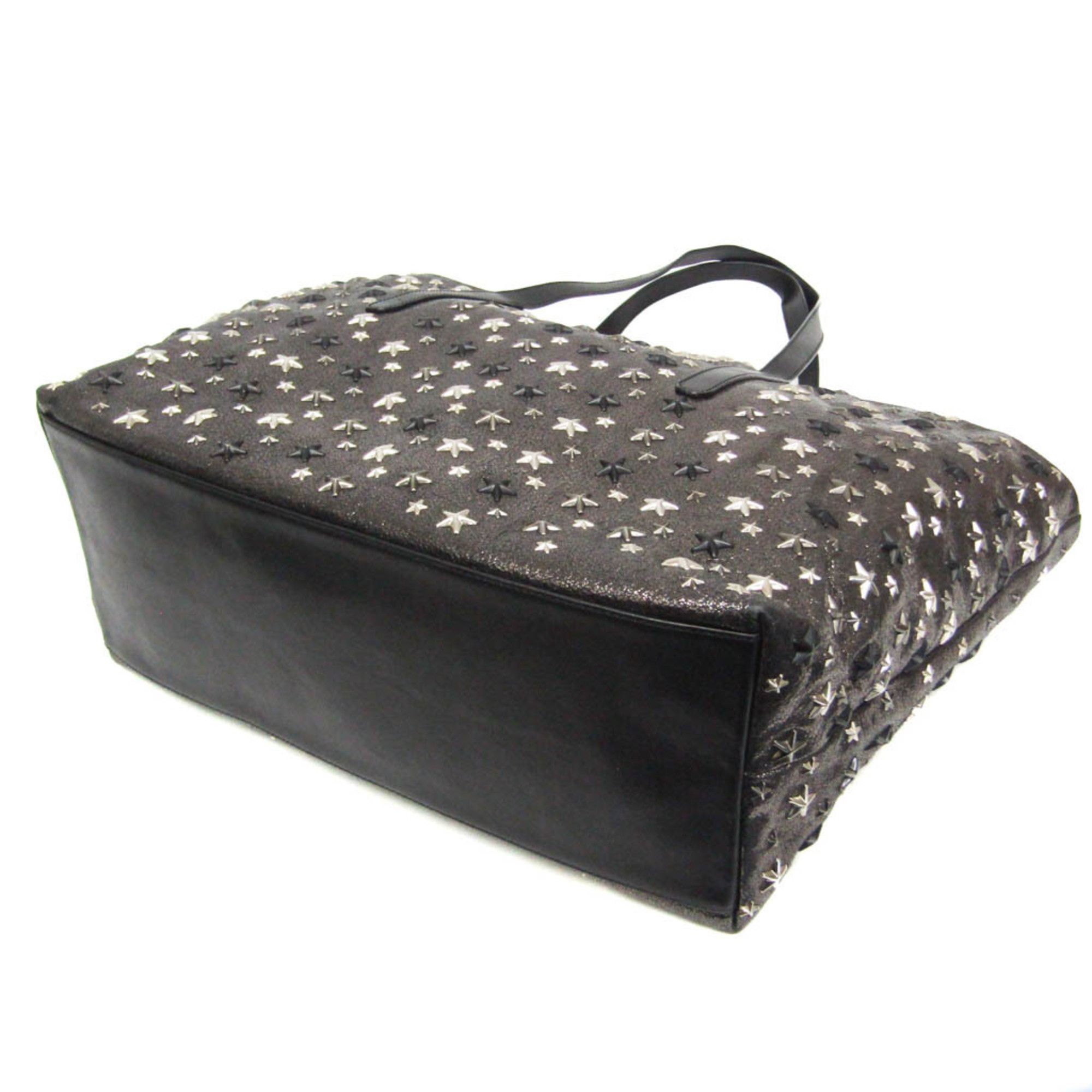 Jimmy Choo Jimmy Choo Pimlico Men,Women Leather Tote Bag Metallic Black Size ONE SIZE - 2 Thumbnail