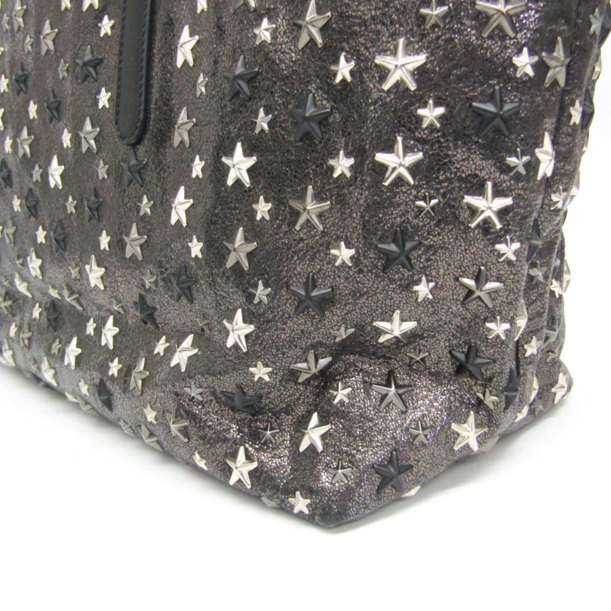 Jimmy Choo Jimmy Choo Pimlico Men,Women Leather Tote Bag Metallic Black Size ONE SIZE - 5 Thumbnail