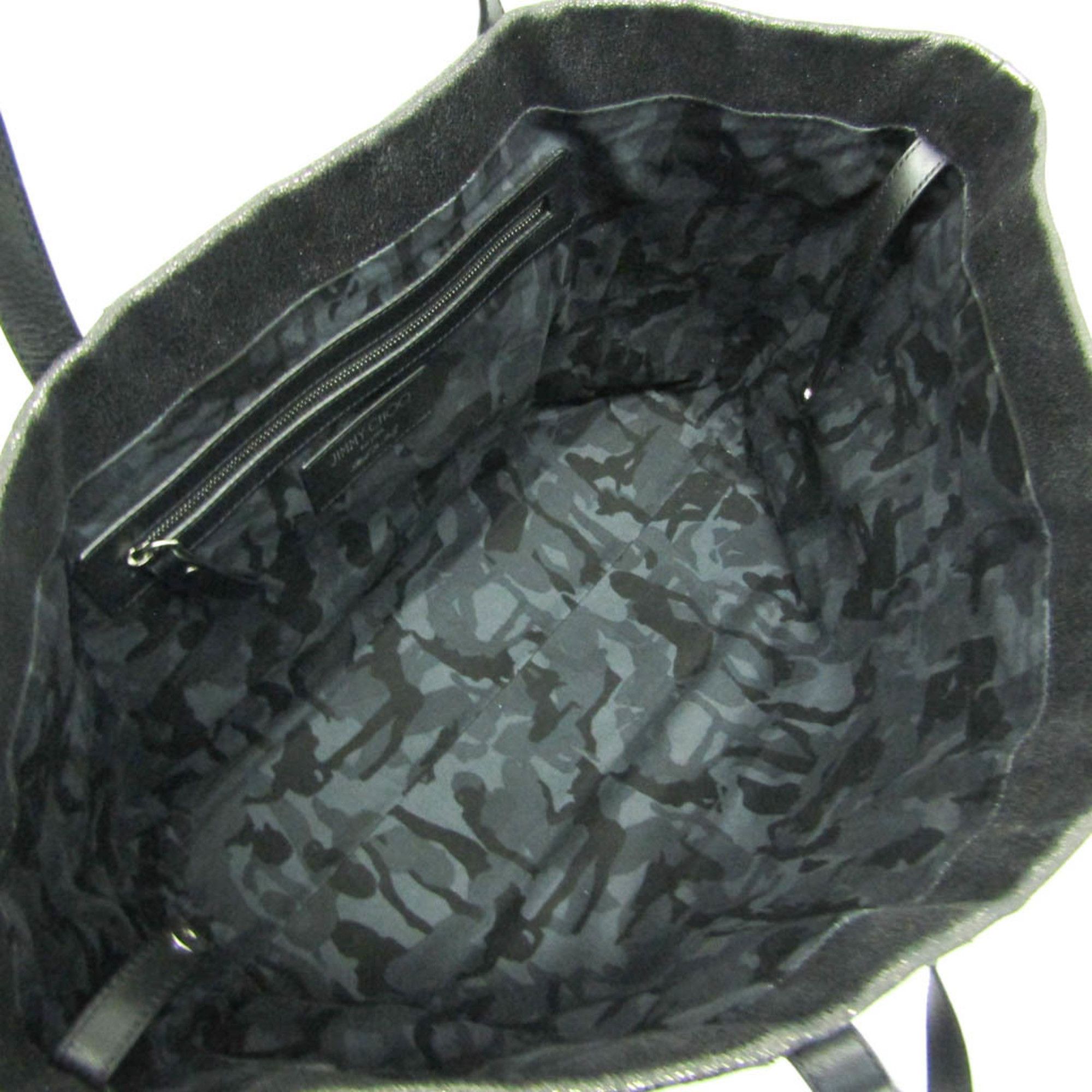 Jimmy Choo Jimmy Choo Pimlico Men,Women Leather Tote Bag Metallic Black Size ONE SIZE - 3 Thumbnail