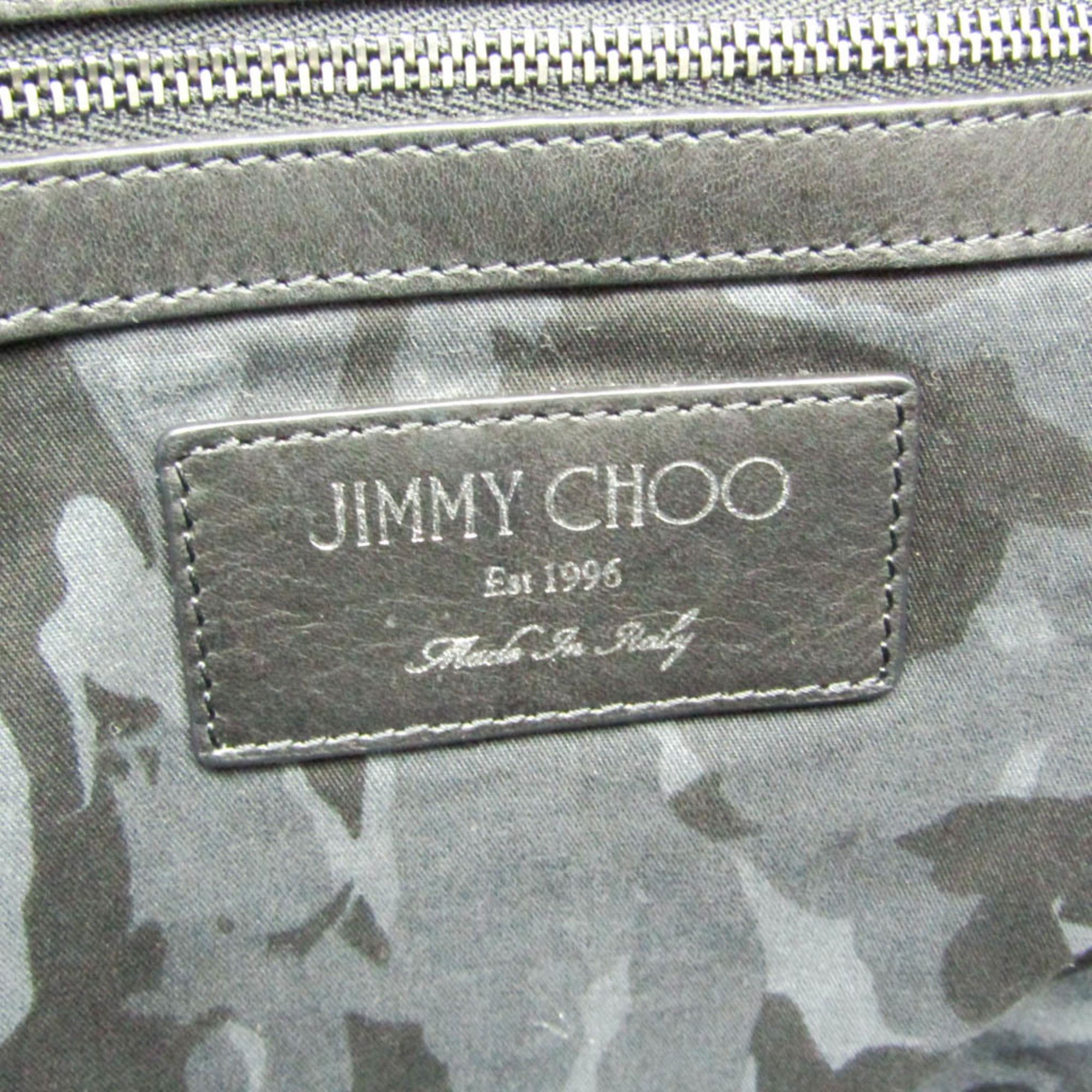 Jimmy Choo Jimmy Choo Pimlico Men,Women Leather Tote Bag Metallic Black Size ONE SIZE - 10 Thumbnail