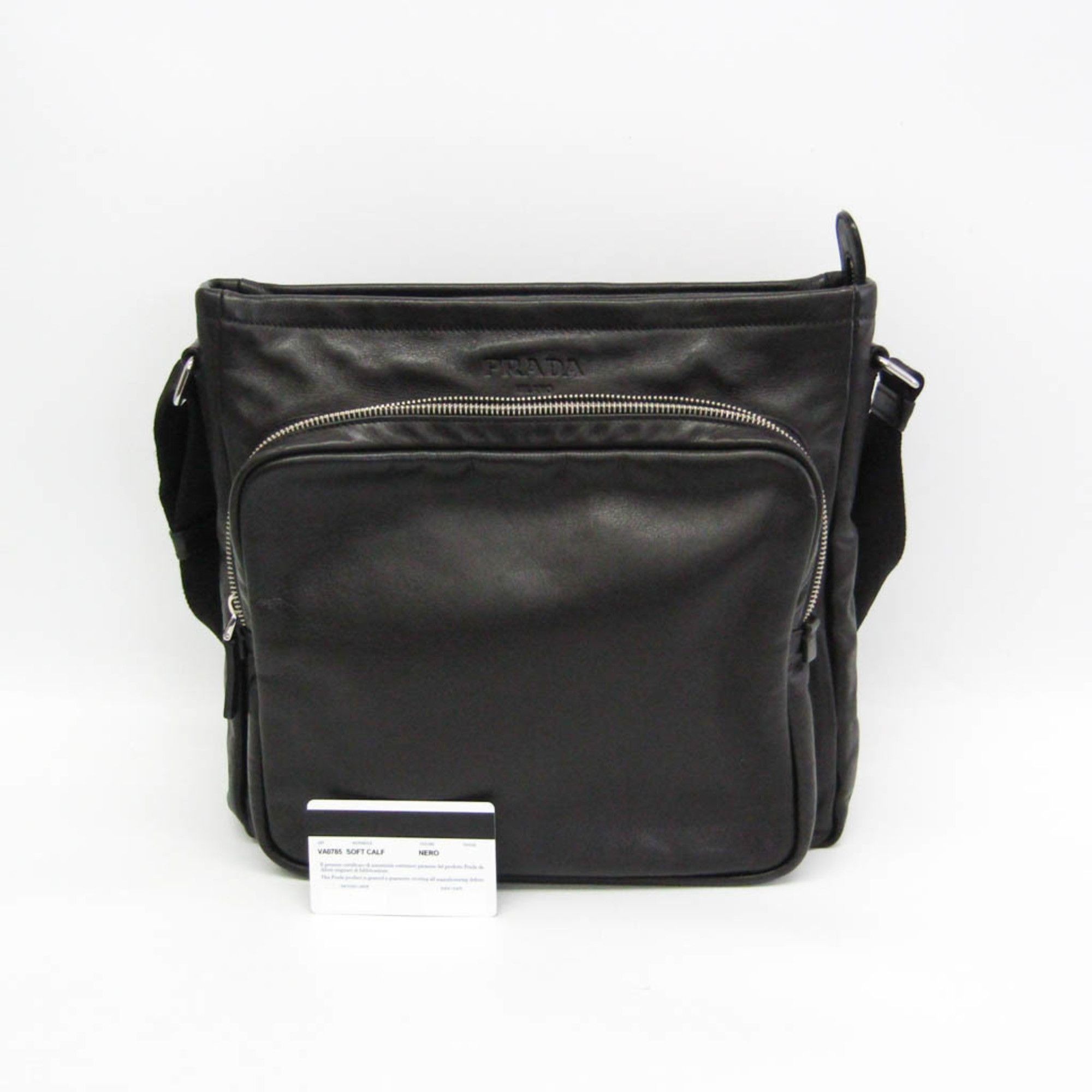 Prada Prada BANDOLIERA VA0785 Women's Leather Shoulder Bag Black Size ONE SIZE - 4 Thumbnail