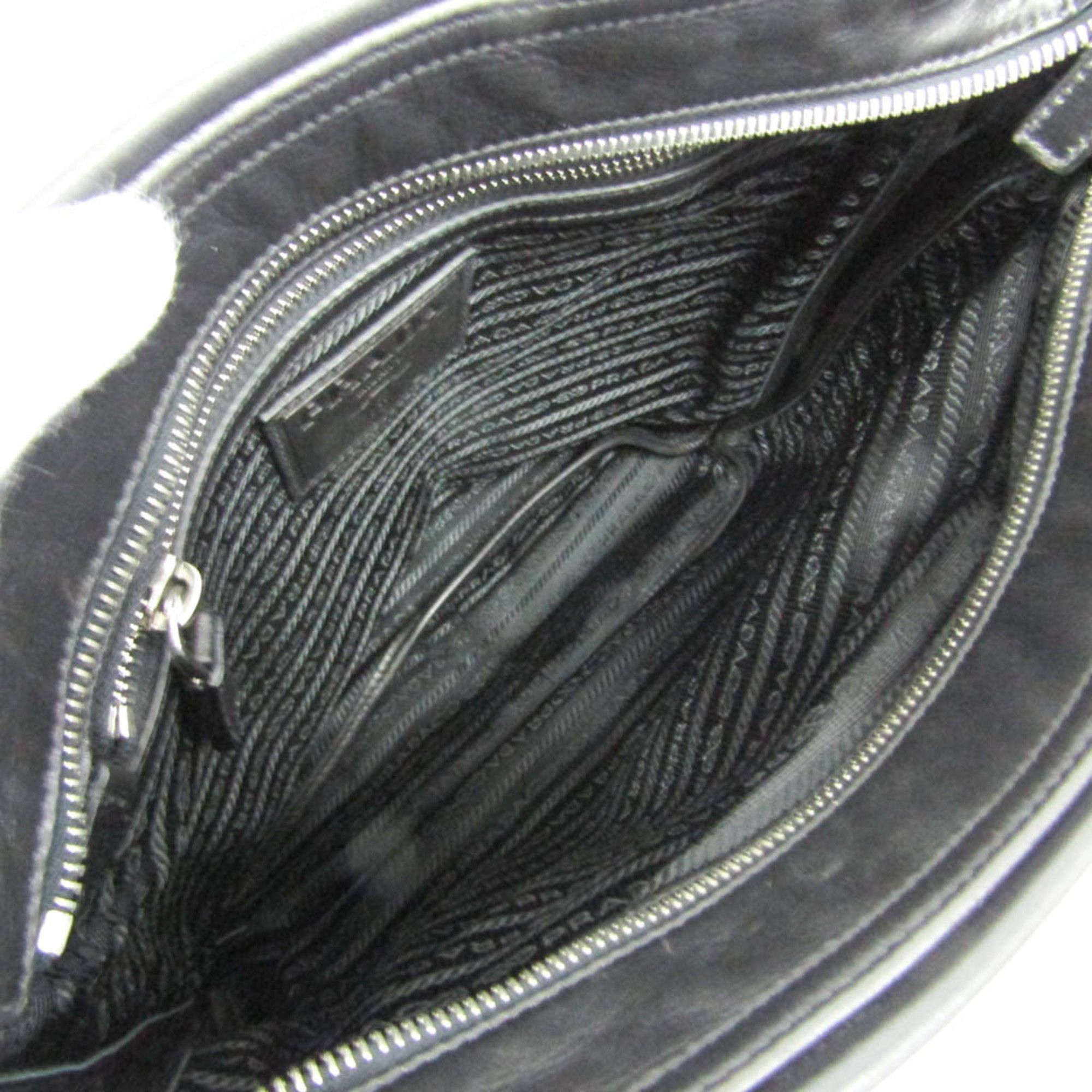 Prada Prada BANDOLIERA VA0785 Women's Leather Shoulder Bag Black Size ONE SIZE - 3 Thumbnail