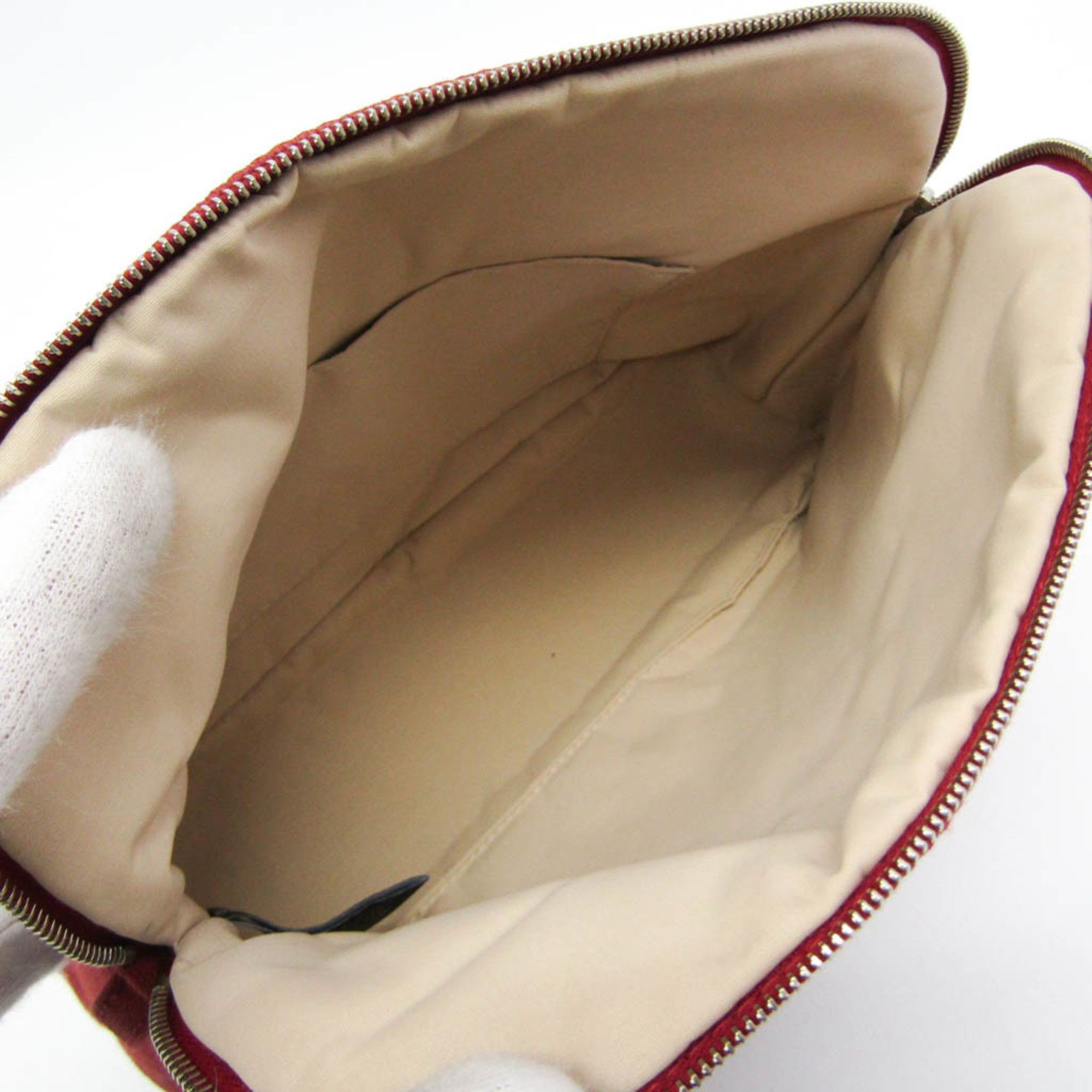 Hermes Hermes Bolide Pouch MM Women's Cotton,Leather Pouch Bordeaux Size ONE SIZE - 3 Thumbnail