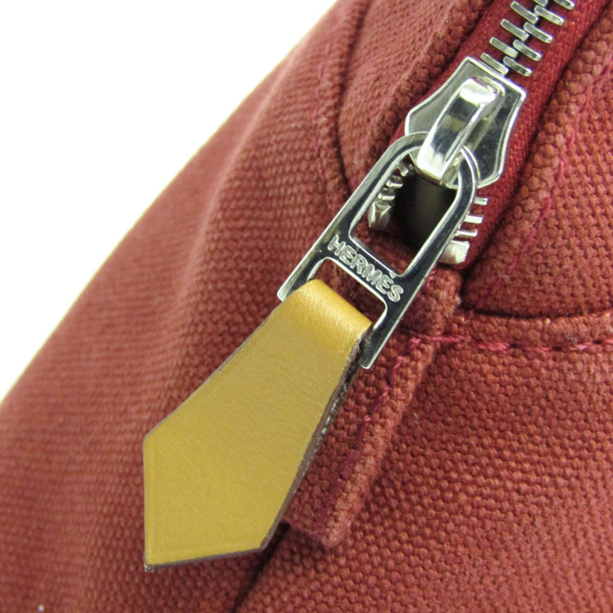 Hermes Hermes Bolide Pouch MM Women's Cotton,Leather Pouch Bordeaux Size ONE SIZE - 5 Thumbnail