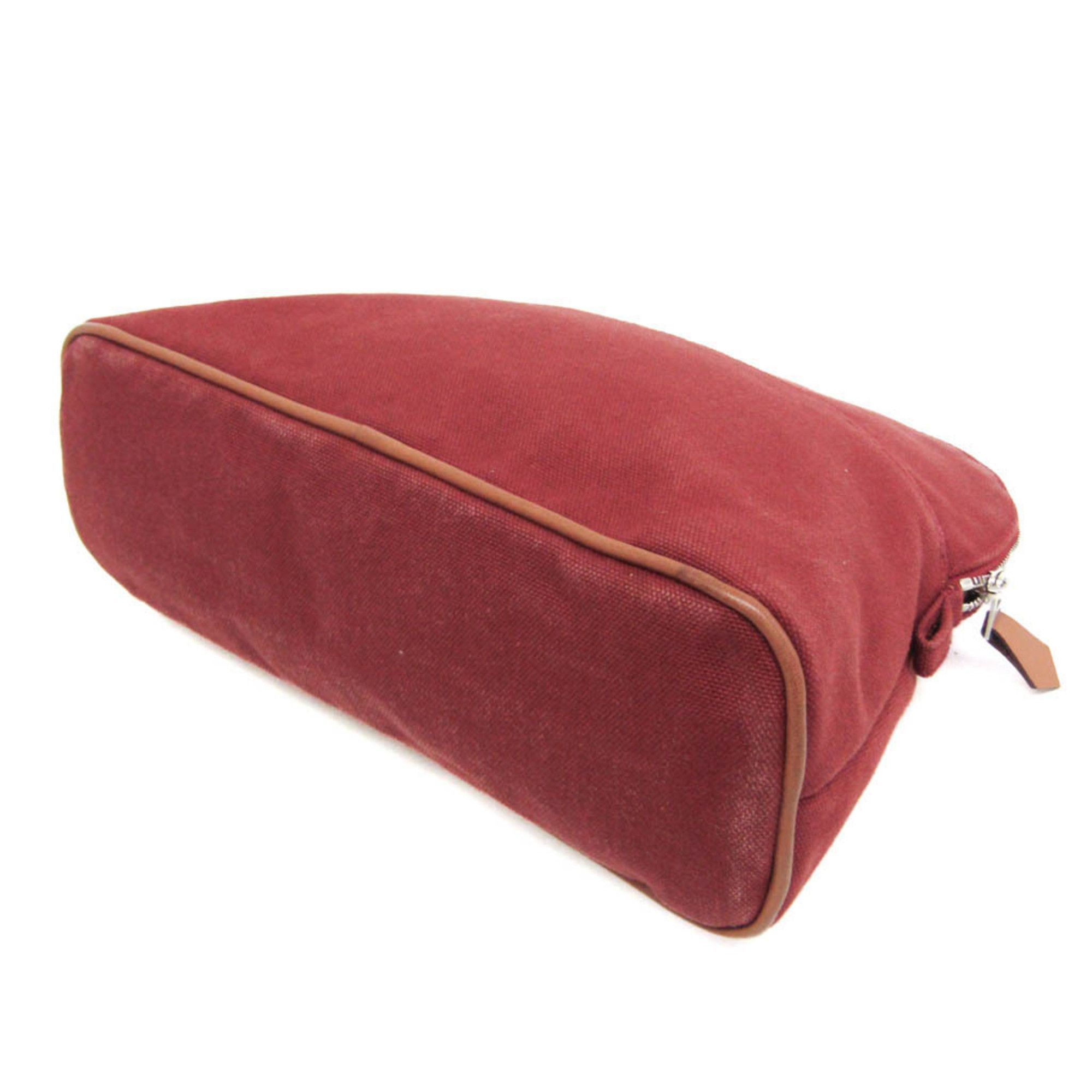 Hermes Hermes Bolide Pouch MM Women's Cotton,Leather Pouch Bordeaux Size ONE SIZE - 2 Thumbnail