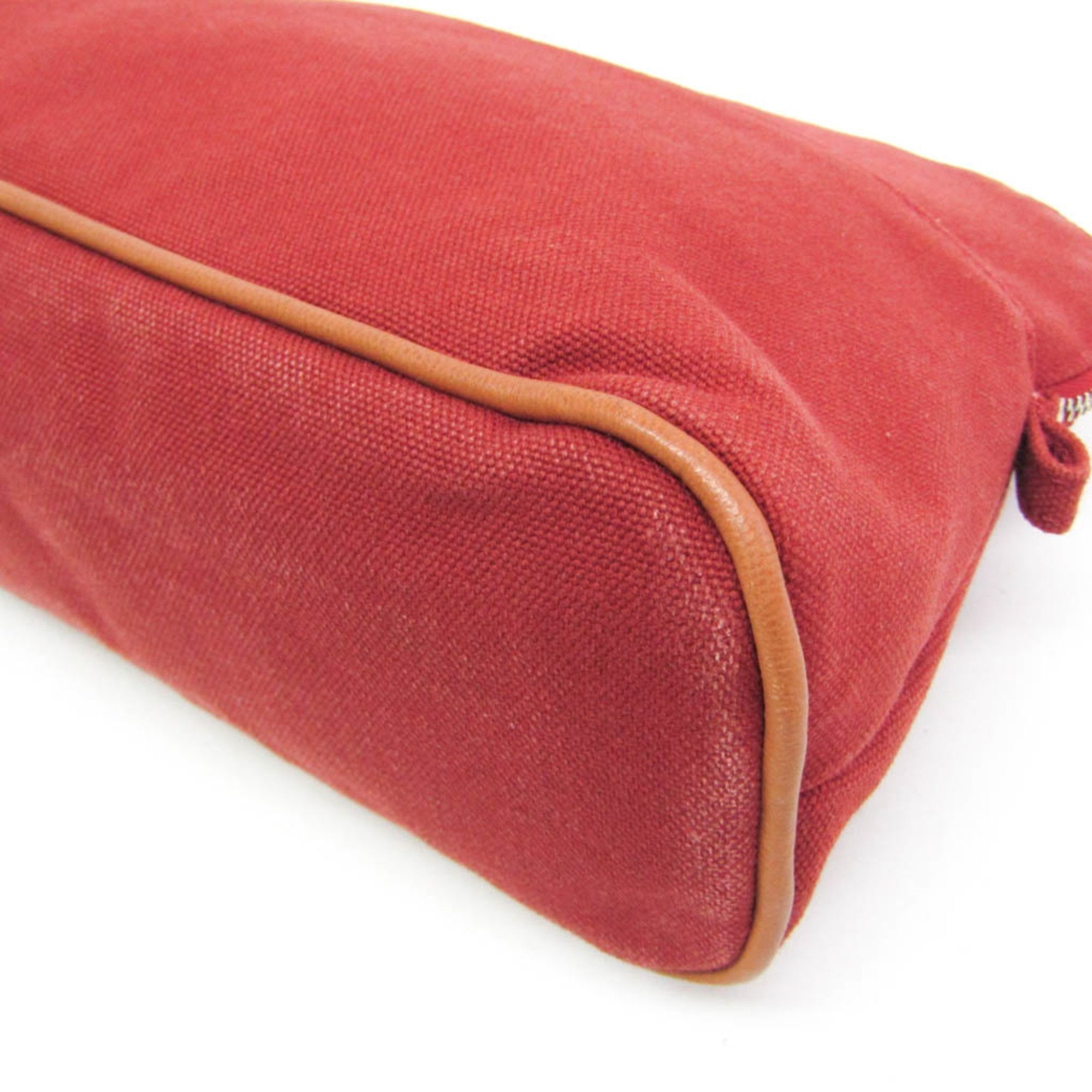 Hermes Hermes Bolide Pouch MM Women's Cotton,Leather Pouch Bordeaux Size ONE SIZE - 4 Thumbnail