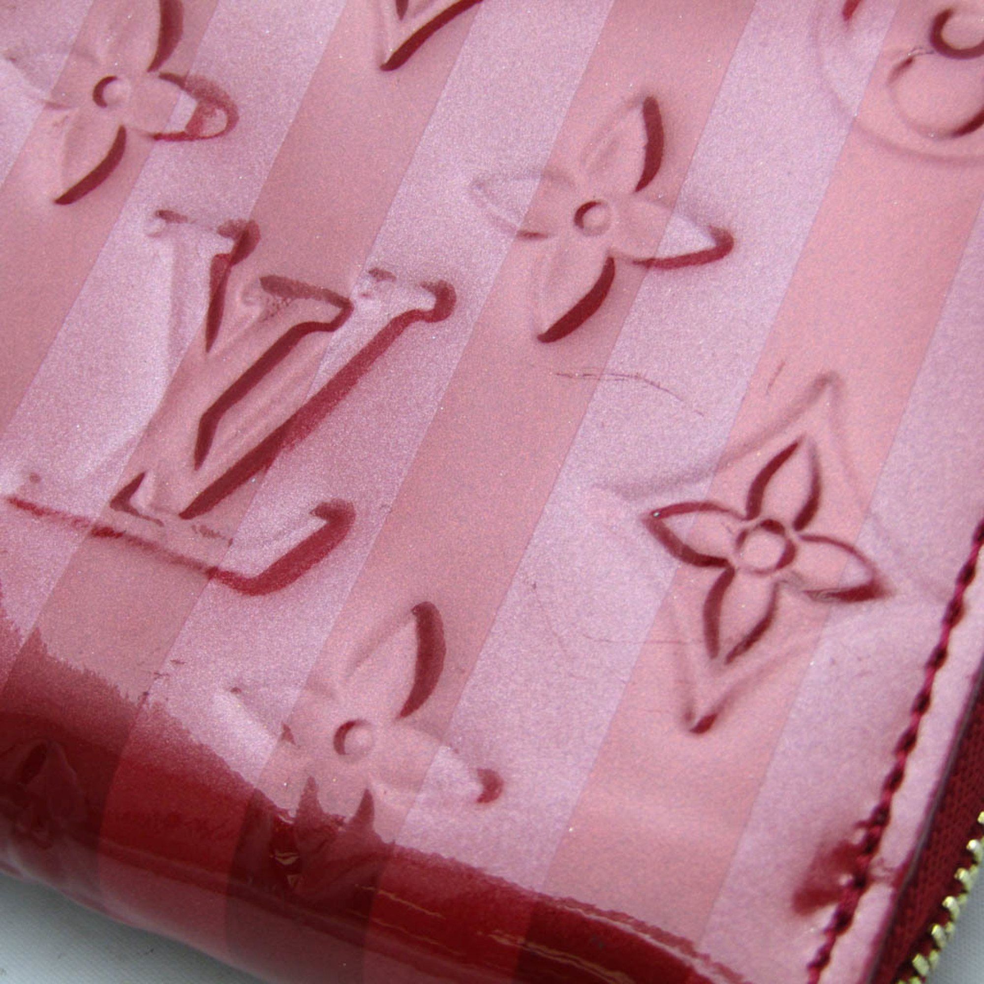 Louis Vuitton Louis Vuitton Monogram Vernis Zipper Coin Purse Rayure M91720 Women's Monogram Vernis Coin Purse/coin Case Pomme D'amour Size ONE SIZE - 4 Thumbnail