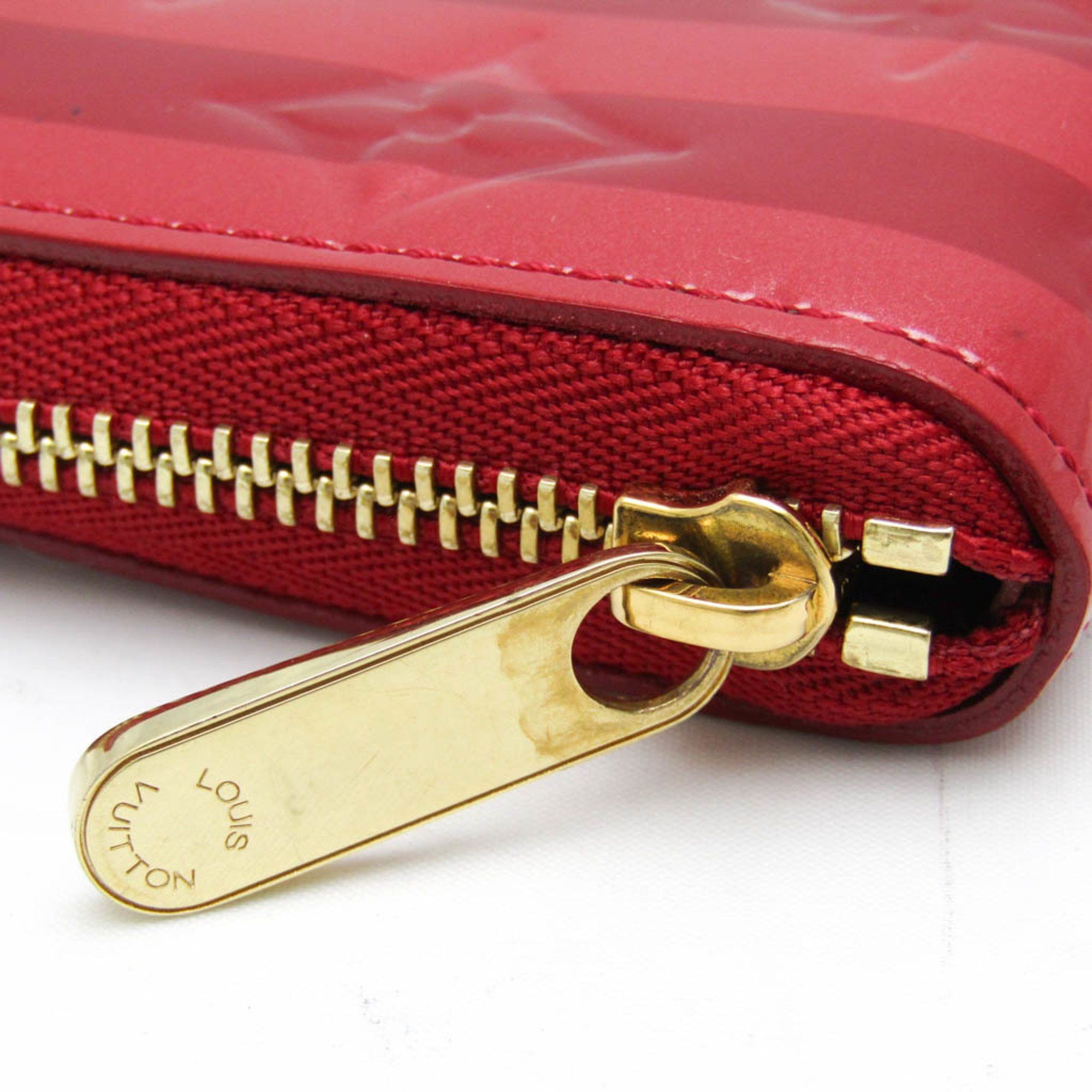 Louis Vuitton Louis Vuitton Monogram Vernis Zipper Coin Purse Rayure M91720 Women's Monogram Vernis Coin Purse/coin Case Pomme D'amour Size ONE SIZE - 6 Thumbnail
