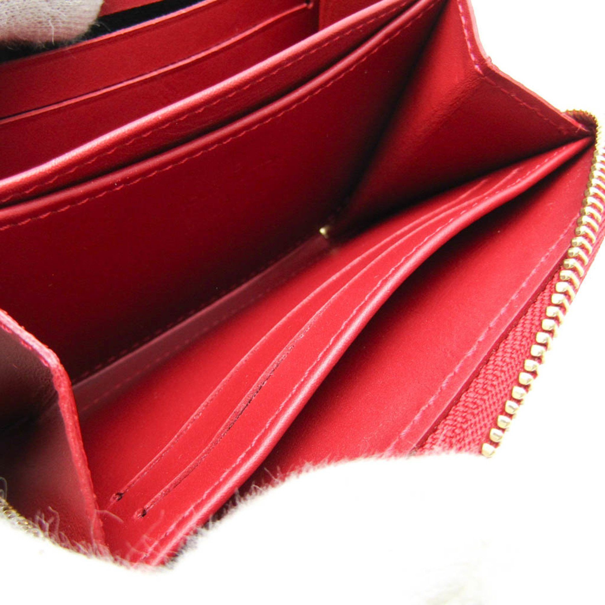 Louis Vuitton Louis Vuitton Monogram Vernis Zipper Coin Purse Rayure M91720 Women's Monogram Vernis Coin Purse/coin Case Pomme D'amour Size ONE SIZE - 9 Thumbnail