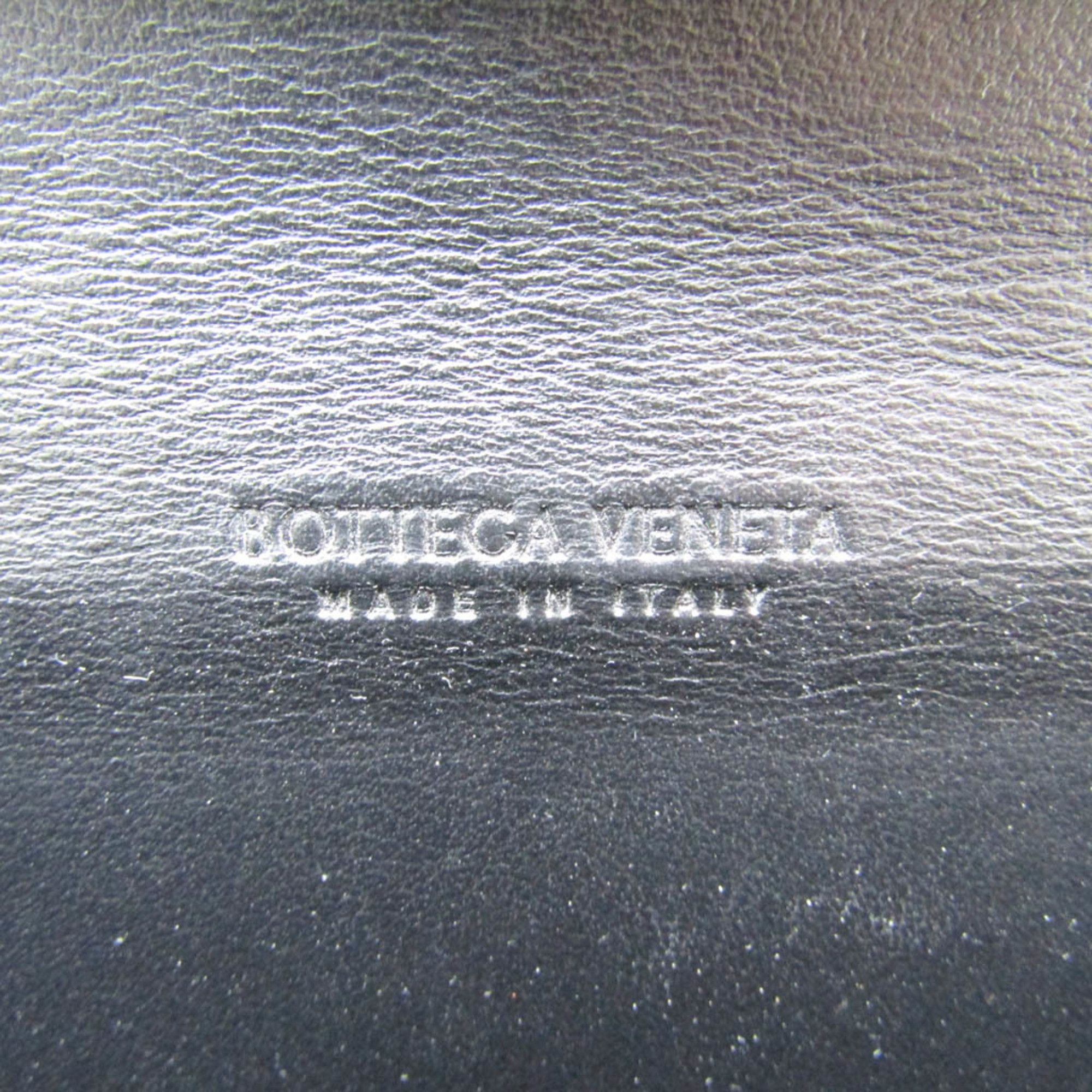 Bottega Veneta Intrecciato Men's Leather Long Wallet (bi-fold) Black