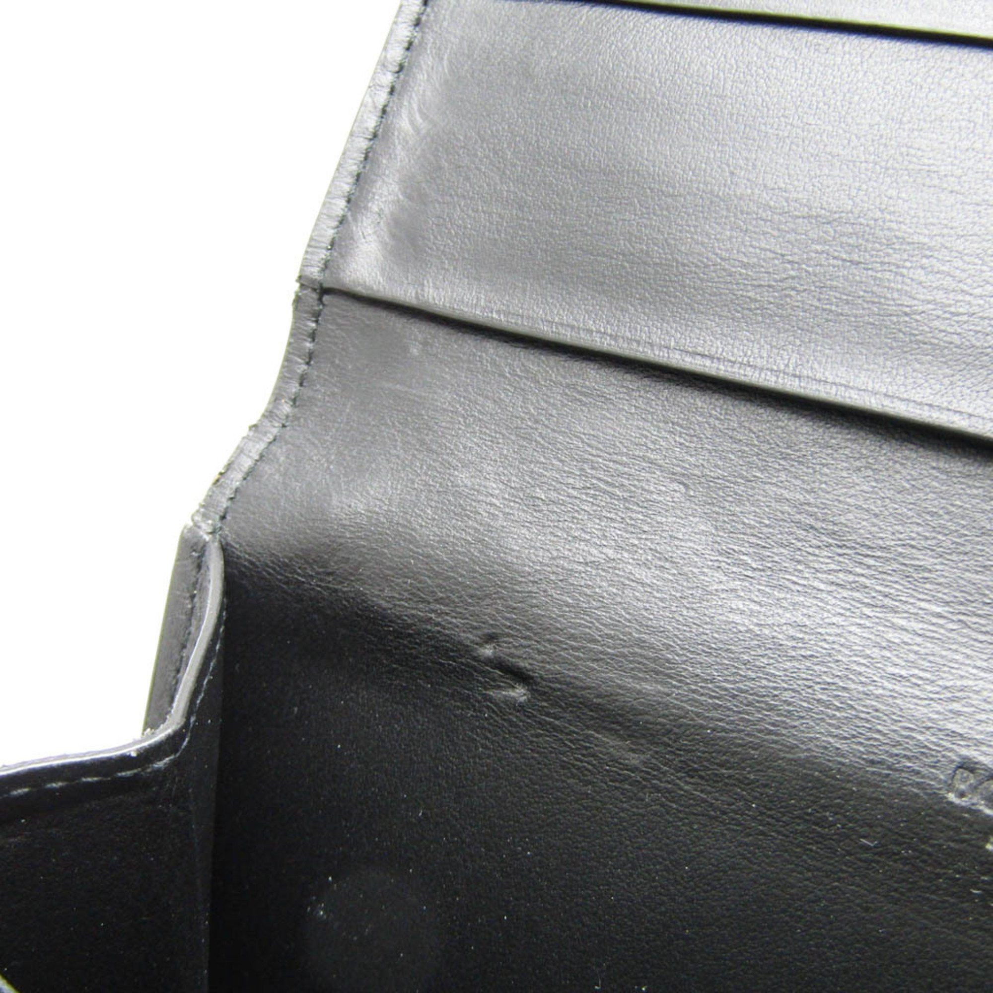 Bottega Veneta Intrecciato Men's Leather Long Wallet (bi-fold) Black