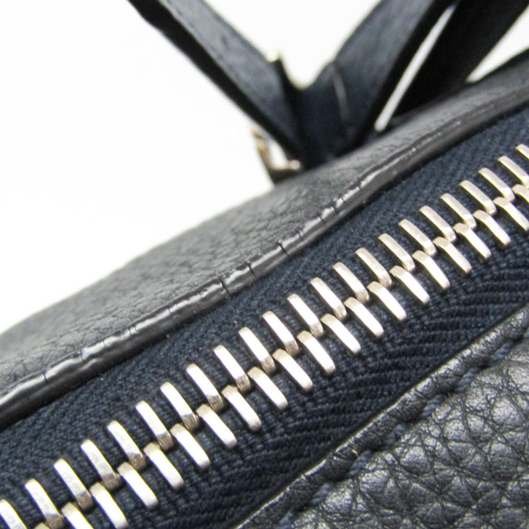 Fendi Selleria 7VA281 Men's Leather Boston Bag Black,Navy