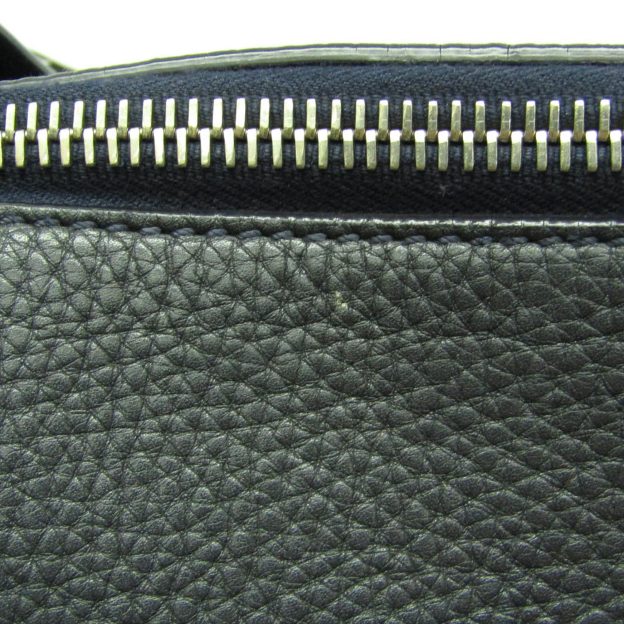 Fendi Selleria 7VA281 Men's Leather Boston Bag Black,Navy